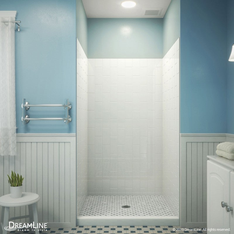 DreamLine QWALL VS 32-36 Inch Frameless Shower Enclosure Kit - Acrylic Backwall with Clear Glass (41.5