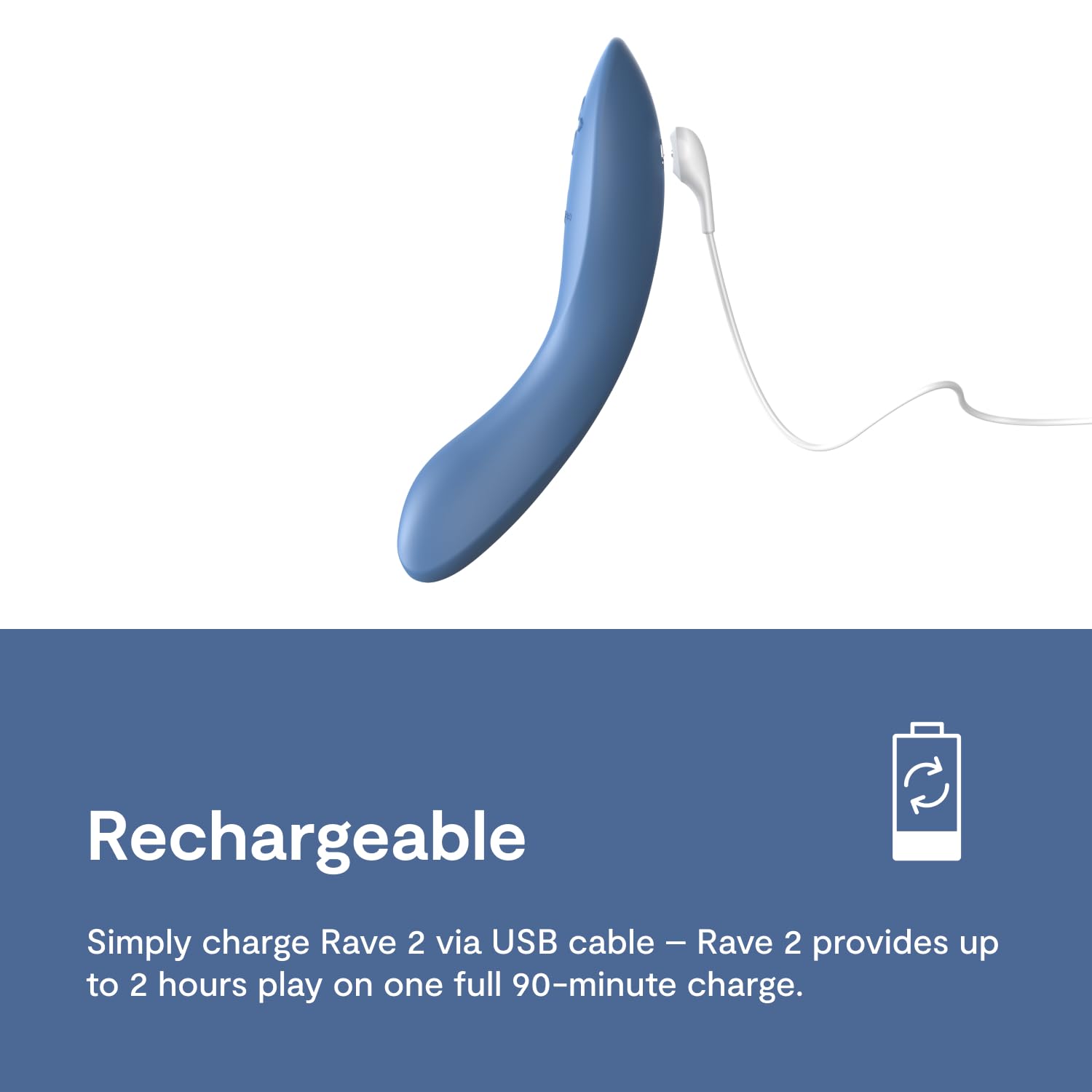 We-Vibe Rave 2 G-Spot Vibrator - App Controlled Adult Sex Toy for Women & Couples | 10 Powerful Vibration Modes | Waterproof & Rechargeable G-Spot Stimulator | Perfect for Solo Play & Couples Intimacy | Blue Pleasure Massager