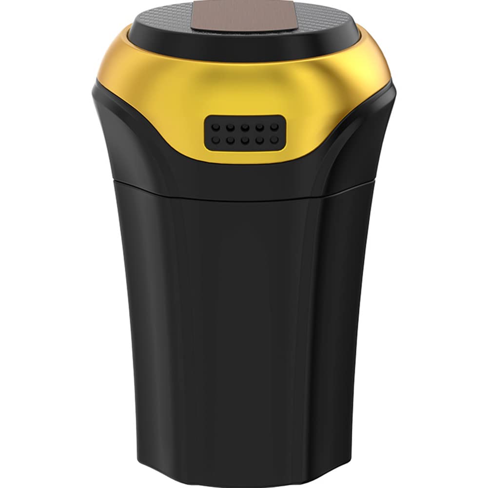 Premium Stainless Steel Car Trash Can with LED Lights - Zcargel Portable Smokeless Ashtray & Mini Waste Bin for Car, Bedroom, Office, Hallway & Garden - Universal Vehicle Accessories for Cleanliness & Organization