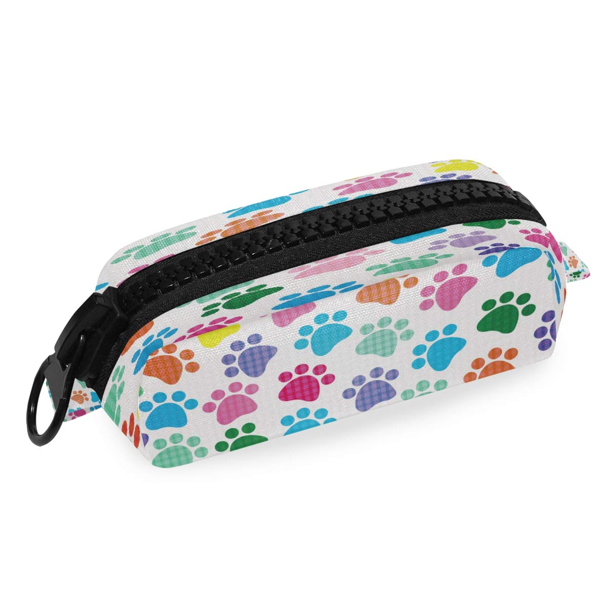 Colorful Dog Cat Paw Print Zipper Pencil Case - Cute Stationery Pouch for School, Office & College Students | Perfect for Organizing Pens, Pencils & Art Supplies