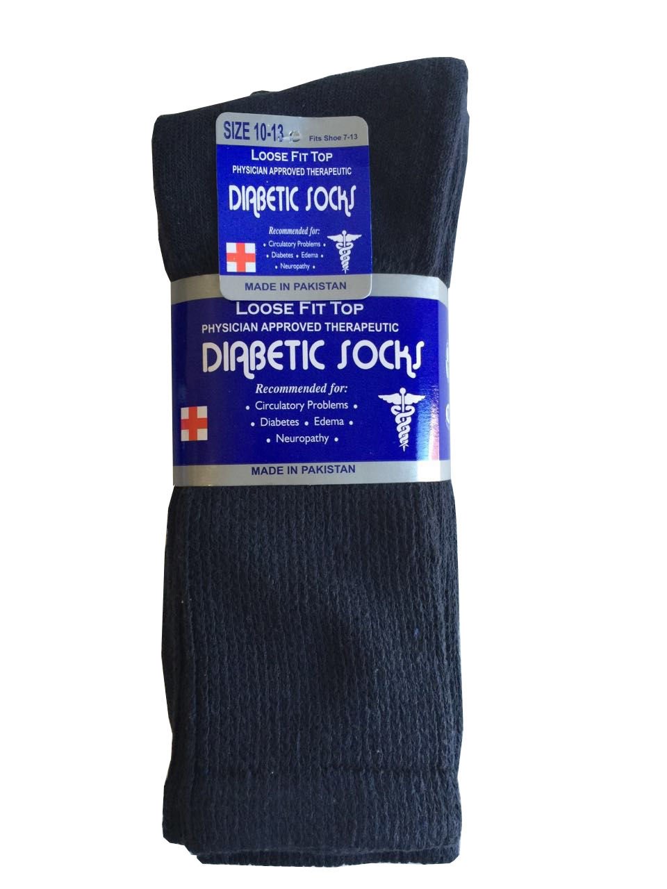 J&J Diabetic Crew Socks for Men - 3, 6, or 12 Pairs - Cotton Circulation Socks for Improved Blood Flow - All Sizes Available - Perfect for Daily Wear, Work & Diabetic Foot Care