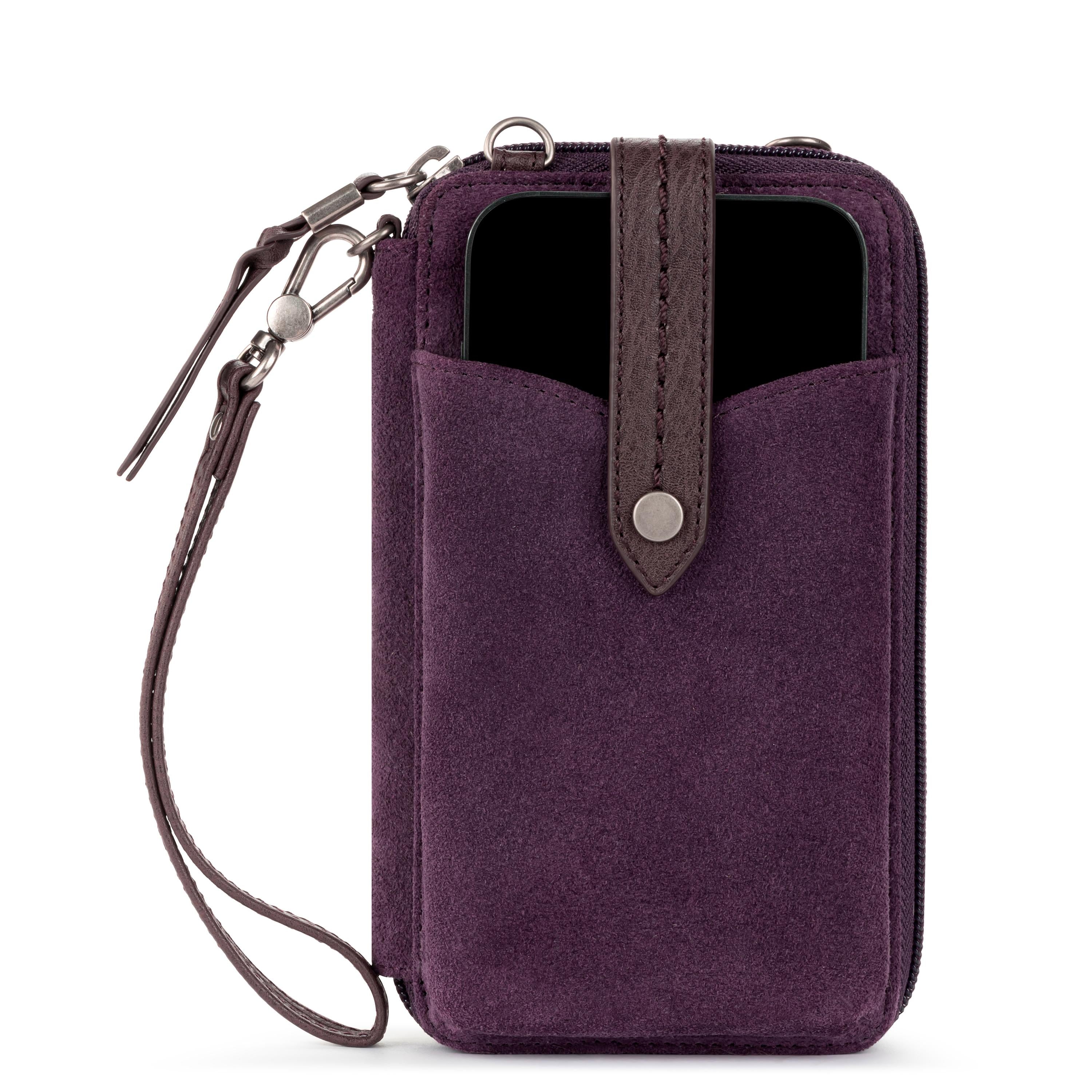 Premium Silverlake Smartphone Wallet - Genuine Leather & Aubergine Suede Case for iPhone & Android - Slim RFID Blocking Wallet for Everyday Use & Travel