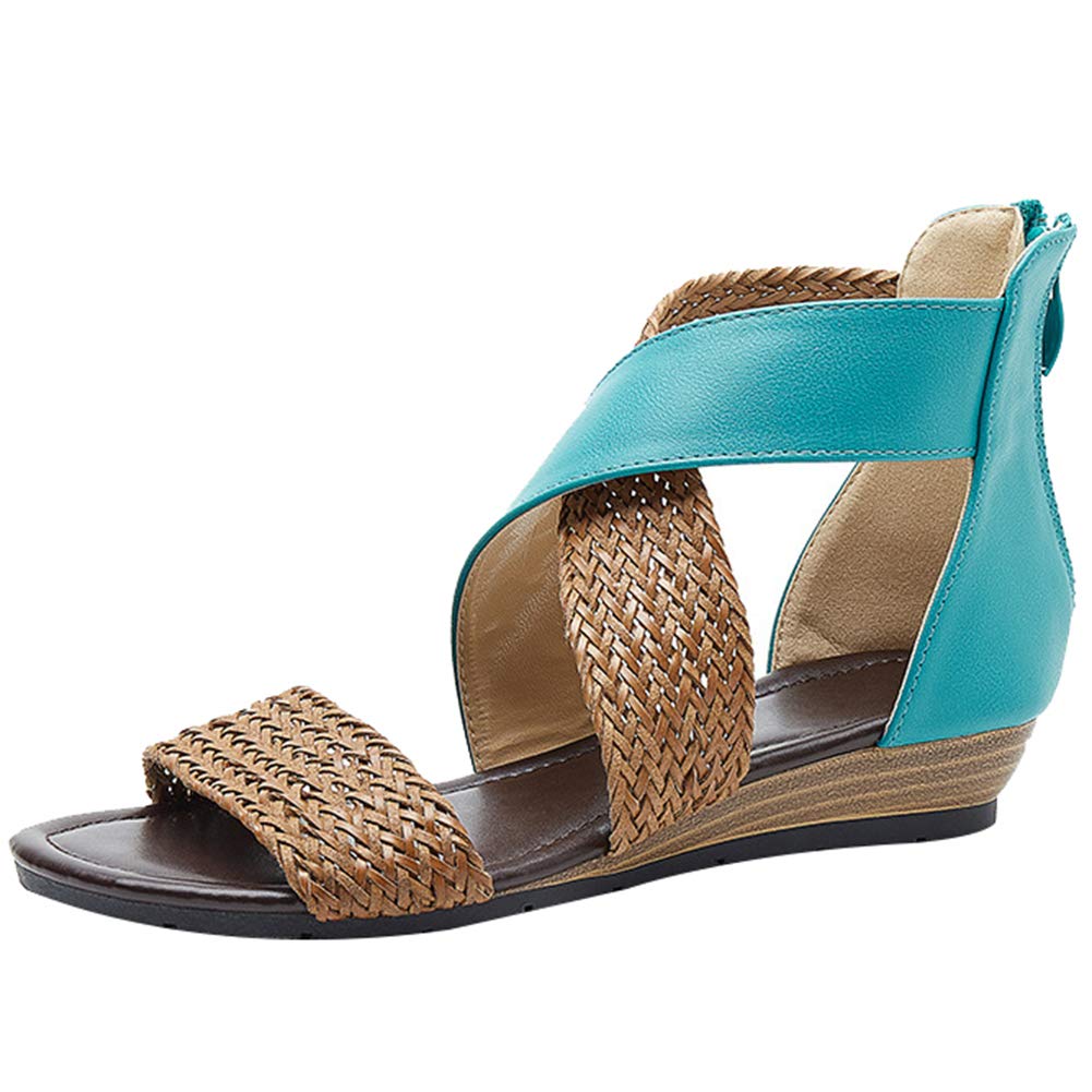 Best Women's Open Toe Gladiator Sandals - Criss Cross Design Summer Fashion Sandals for Beach, Vacation & Casual Wear