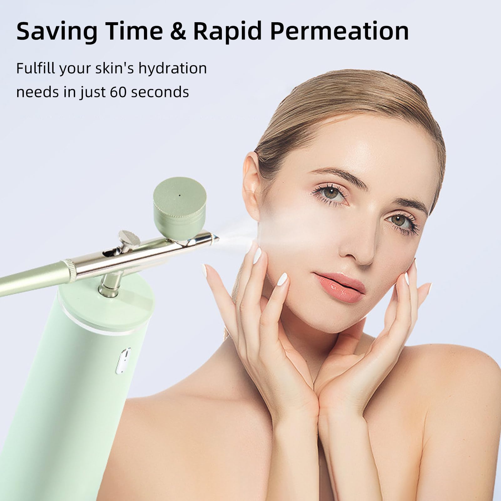Professional Nano Facial Oxygen Spray Machine - High Pressure 0.3mm Nozzle Steamer & Rechargeable Portable Mist Injector for Deep Hydration | At-Home Spa Treatment, Travel Skincare & Beauty Salon Use