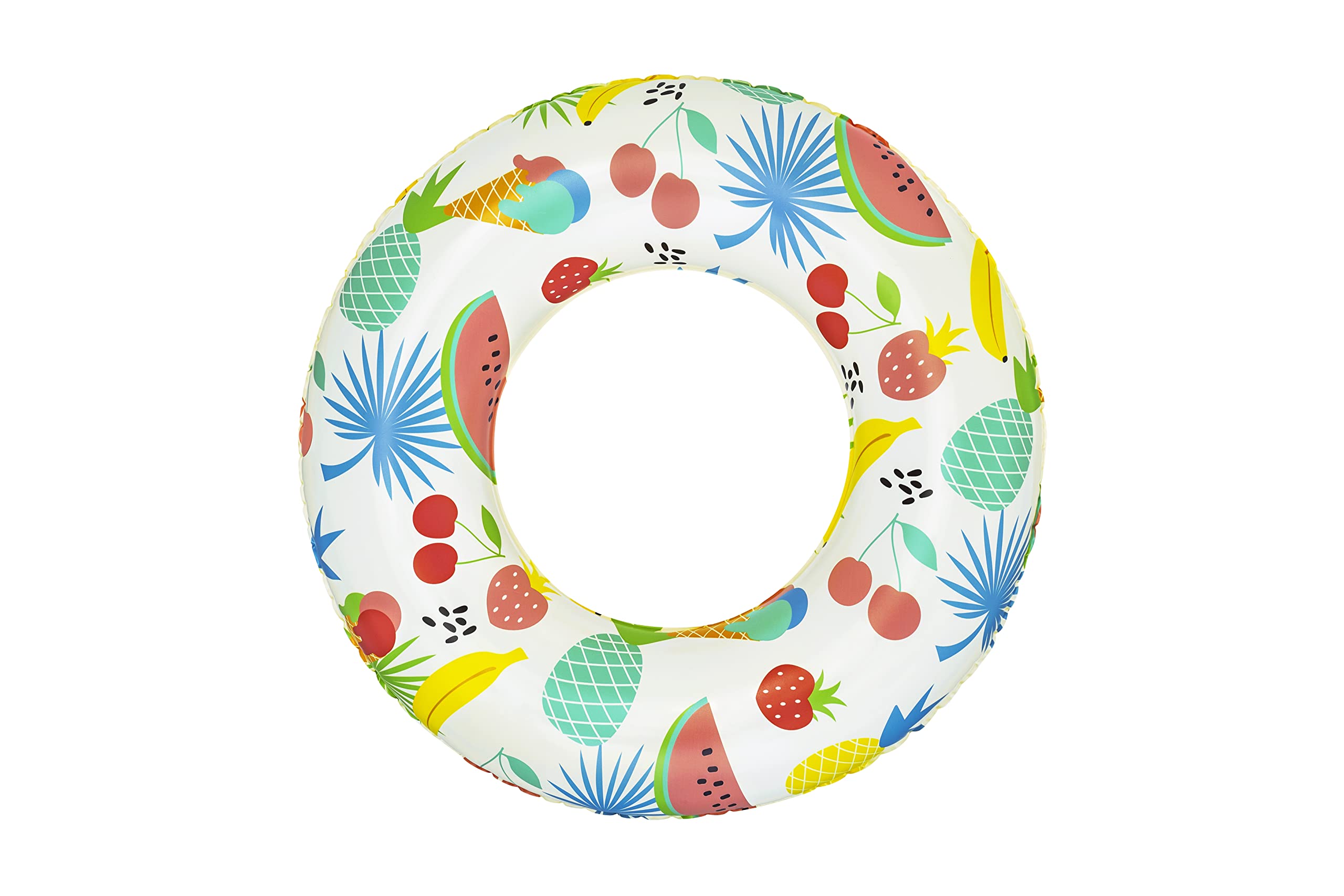 Bestway Inflatable Swimming Ring - Fruit World Design, 61 cm Diameter, Fun Pool Float for Kids & Adults, Perfect for Beach, Pool Parties & Summer Water Activities