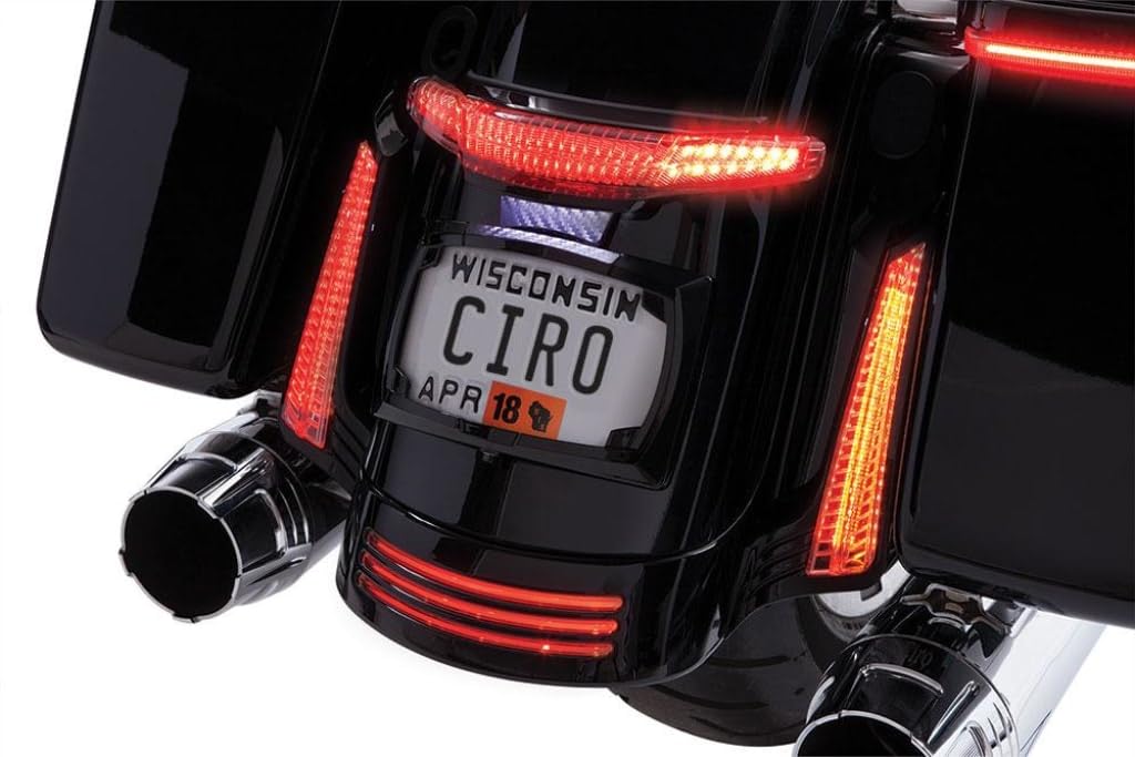 Original LATITUDE Motorcycle Tail Light & License Plate Holder - Universal Fit for Harley, Honda, Yamaha - Perfect for Night Riding & Safety Compliance