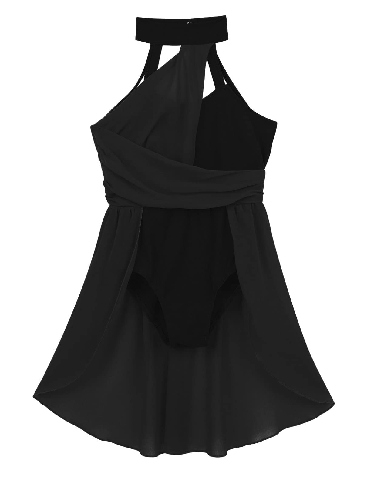 Sxiwei Girls Ballet Leotard - Chiffon One Piece Dance Dress with Halter Neck for Ballroom, Lyrical & Contemporary Dance | Perfect for Performances, Recitals & Dance Classes