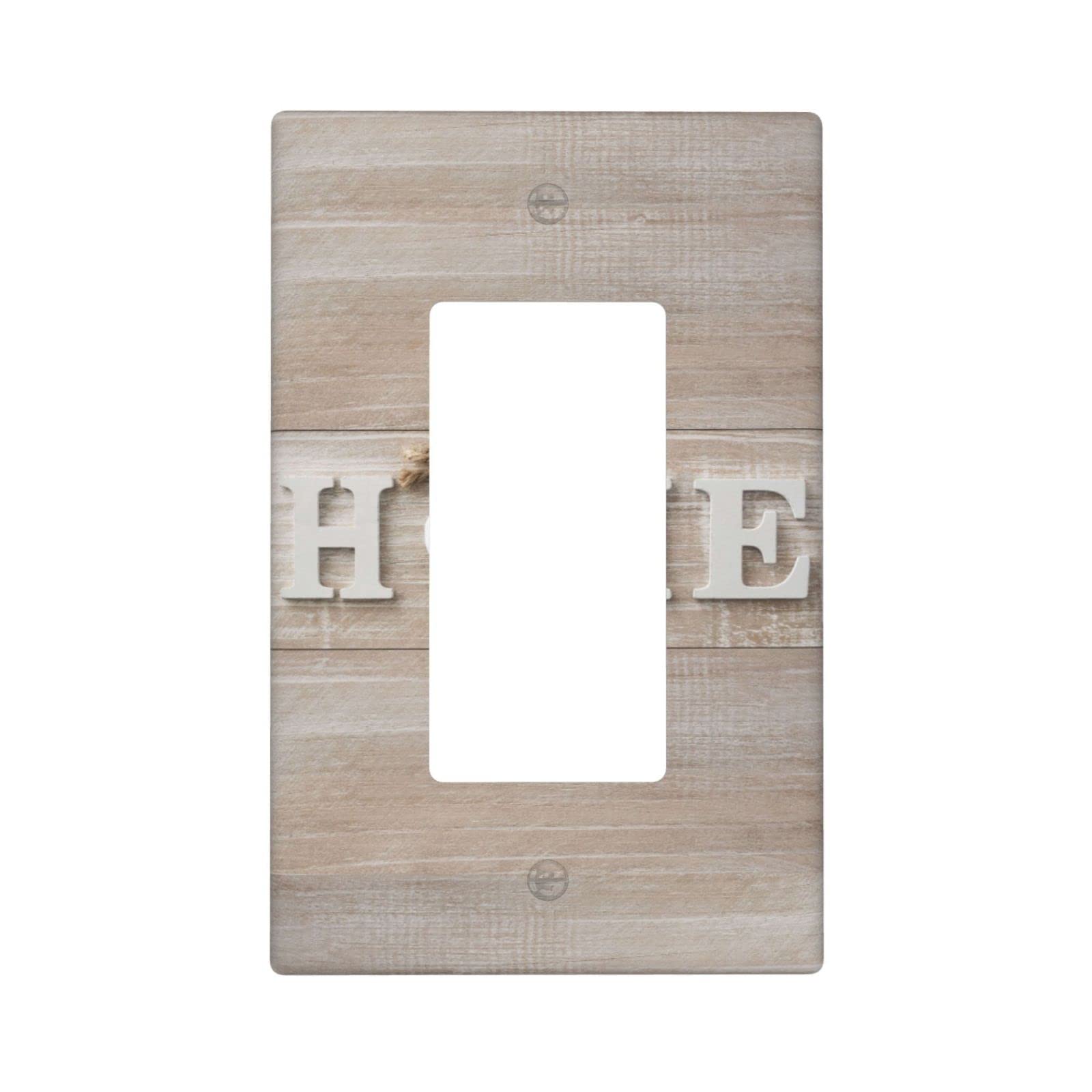 Farmhouse Light Switch Cover Plate - 1 Gang Rocker Switch Plate - Rustic Wood Print (4.5