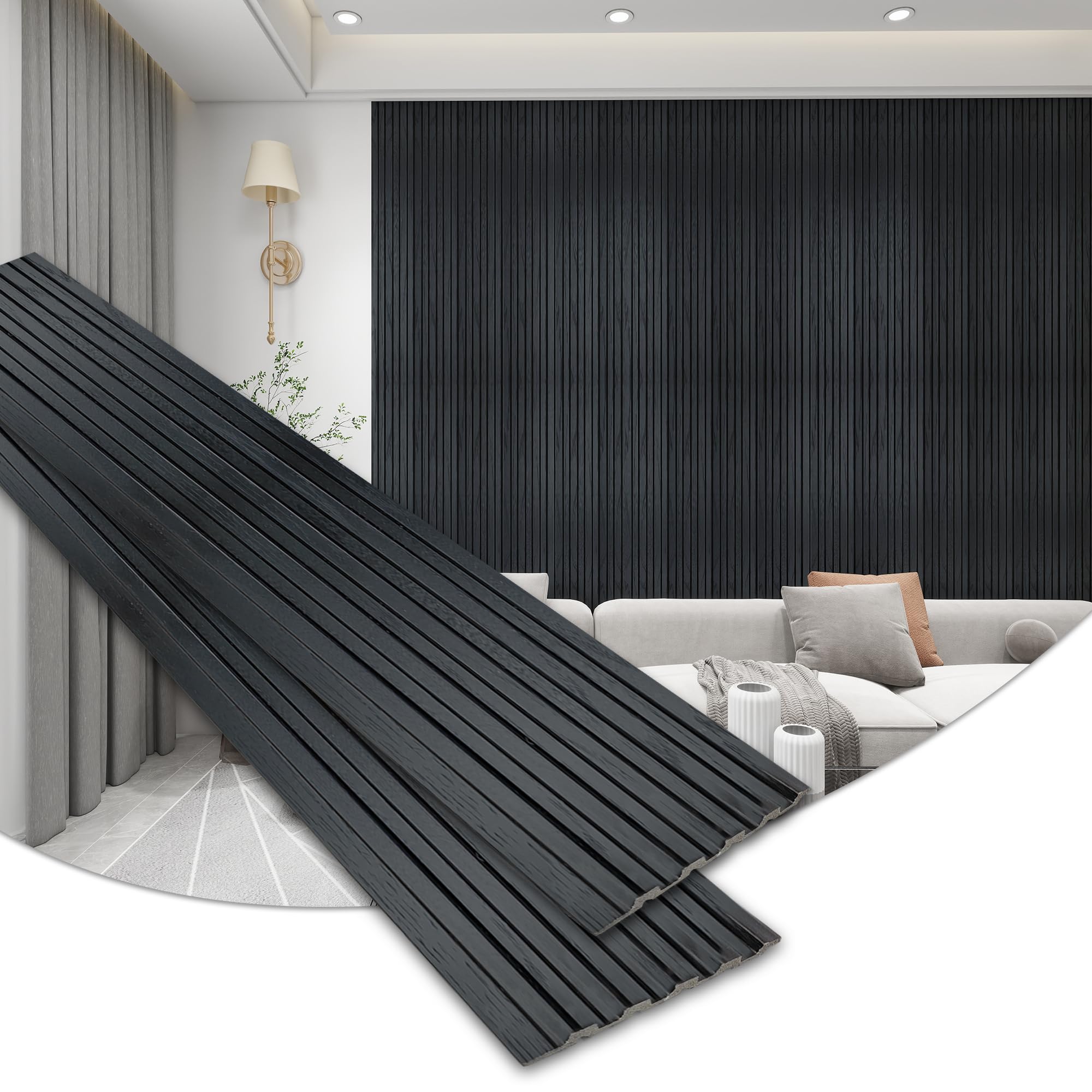 KASARO 16-Pack 3D Faux Wood Wall Panels - 47.2