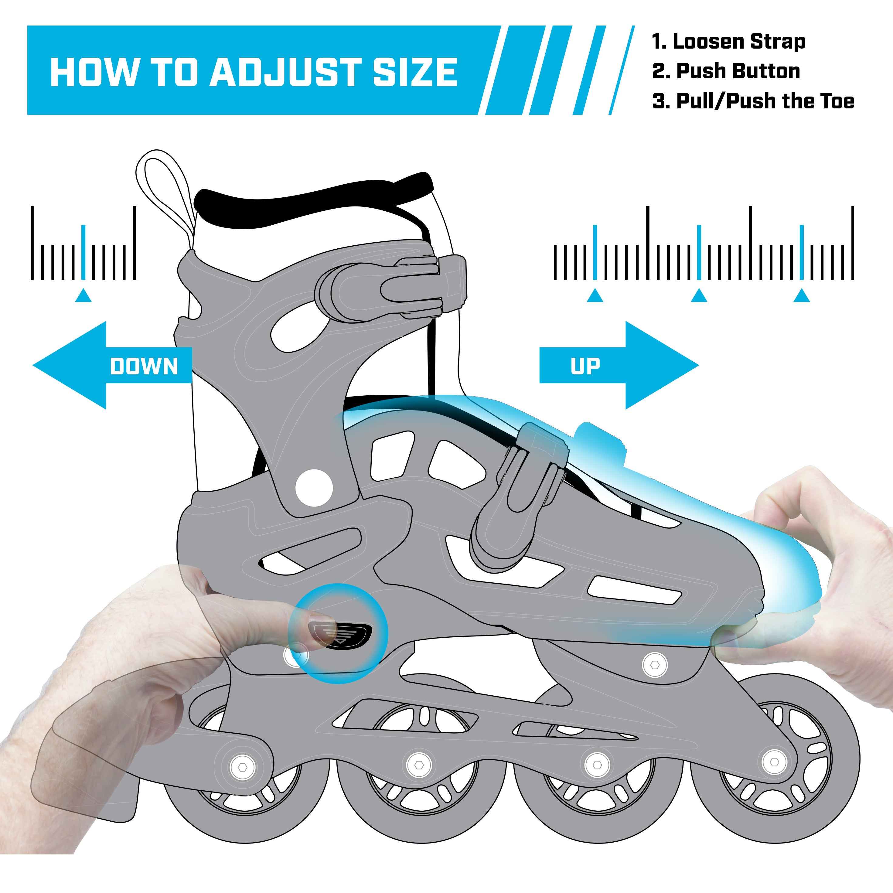 Ion 7.2 Adjustable Inline Skates for Girls - Lightweight Rollerblades with Comfortable Fit for Outdoor Skating, Fitness & Fun Activities