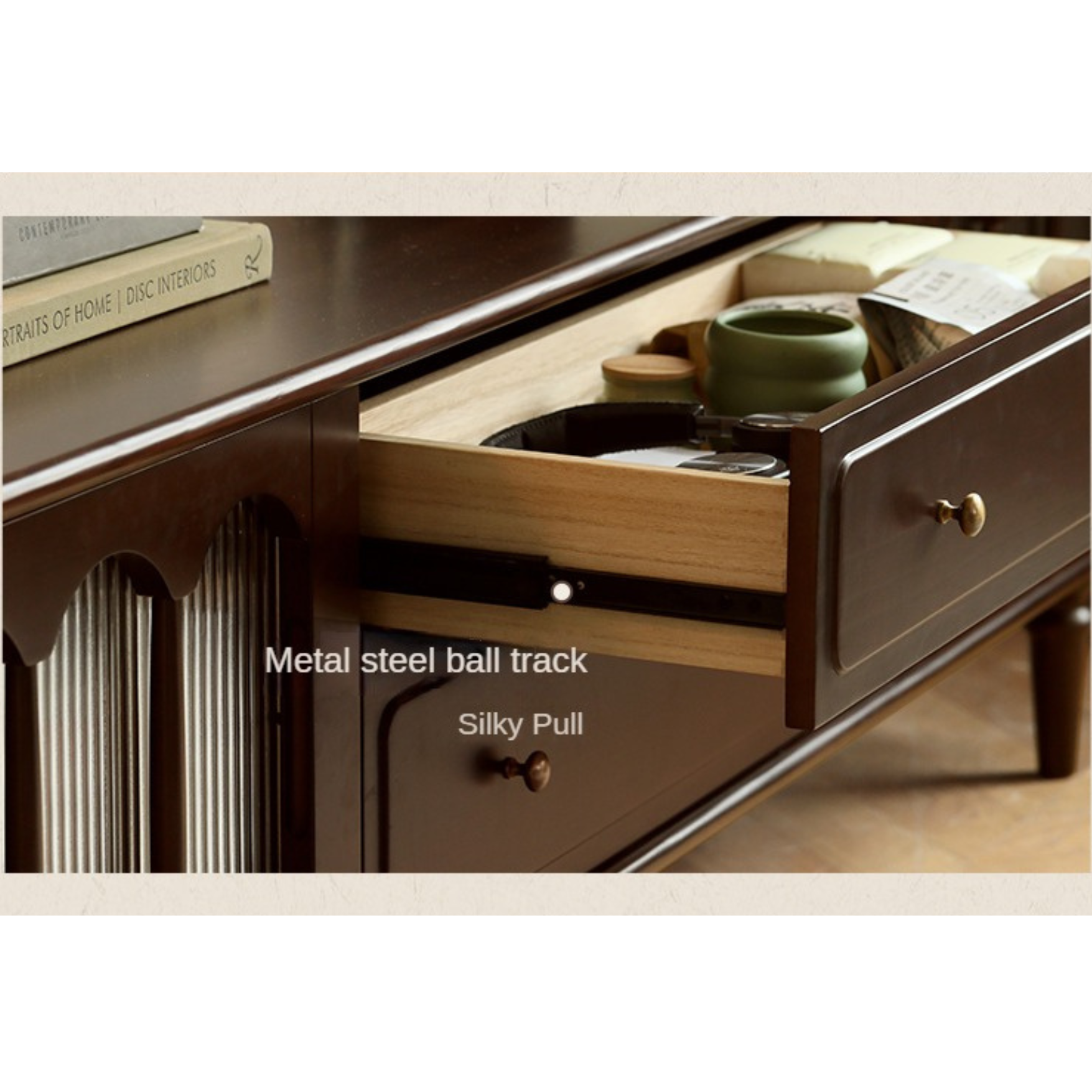 Stylish Poplar Solid Wood TV Stand - American Modern Design for Living Room & Home Theater Setup