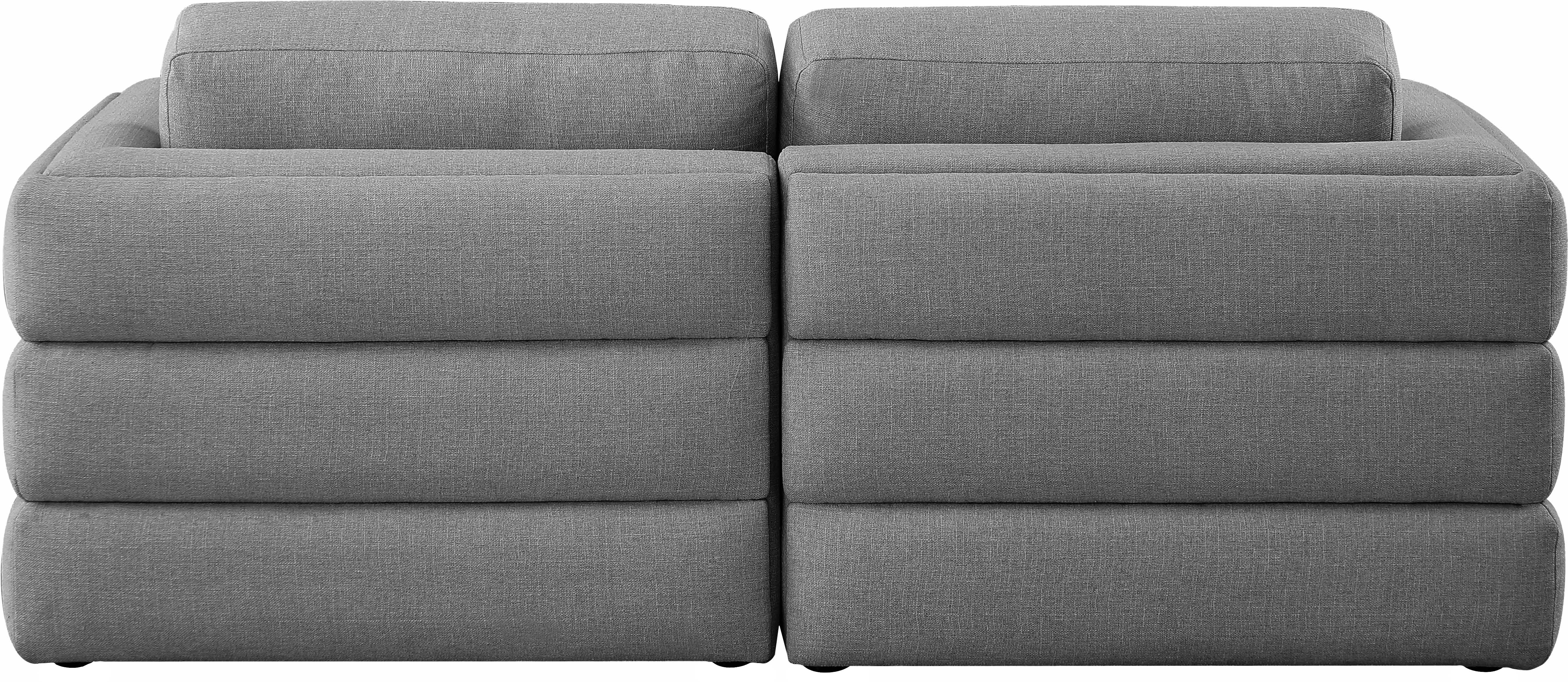 Beckham Durable Linen Textured Fabric Modular Sofa - Modern Sectional Couch for Living Room, Lounge & Home Theater - Washable Removable Covers, Easy Assembly