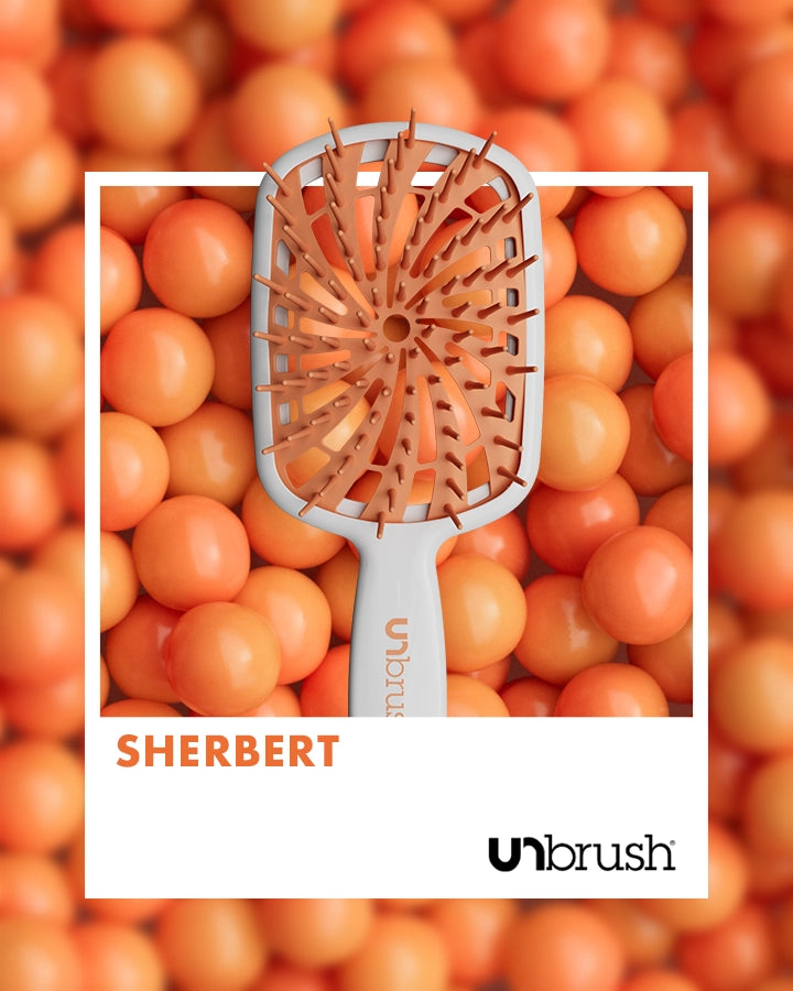UNbrush Detangling Hair Brush Plus - Pain-Free Hairbrush for Wet & Dry Hair, Orange Sherbet - Perfect for Kids, Adults & Pets with Curly, Thick or Tangled Hair