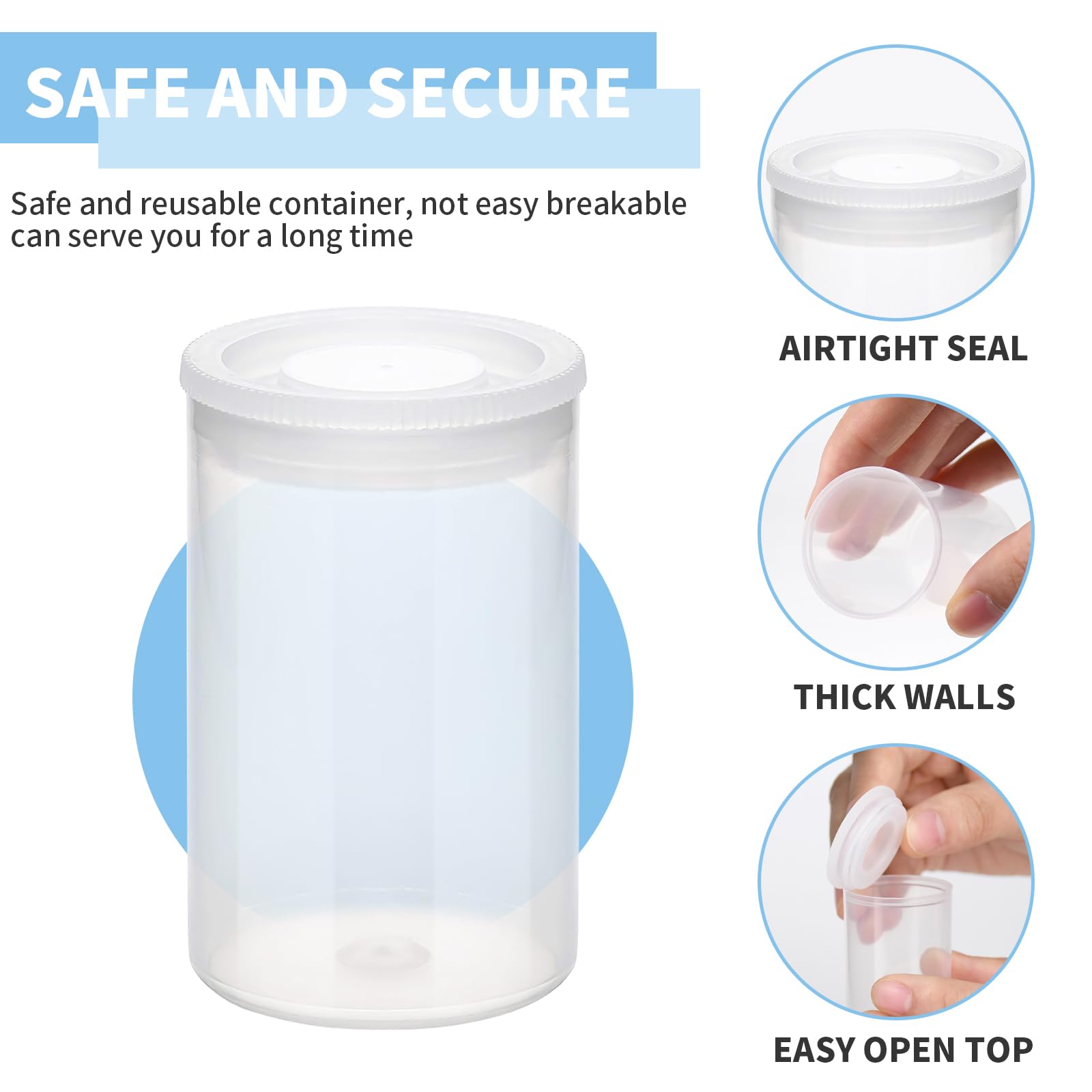 120 Pieces Clear 35mm Plastic Film Canisters with Lids - Empty Camera Reel Storage Containers for Small Accessories, Fish Hooks, Keys, Coins, Art Beads - Perfect for Photography, Science Experiments, Craft Organizing & Travel Storage