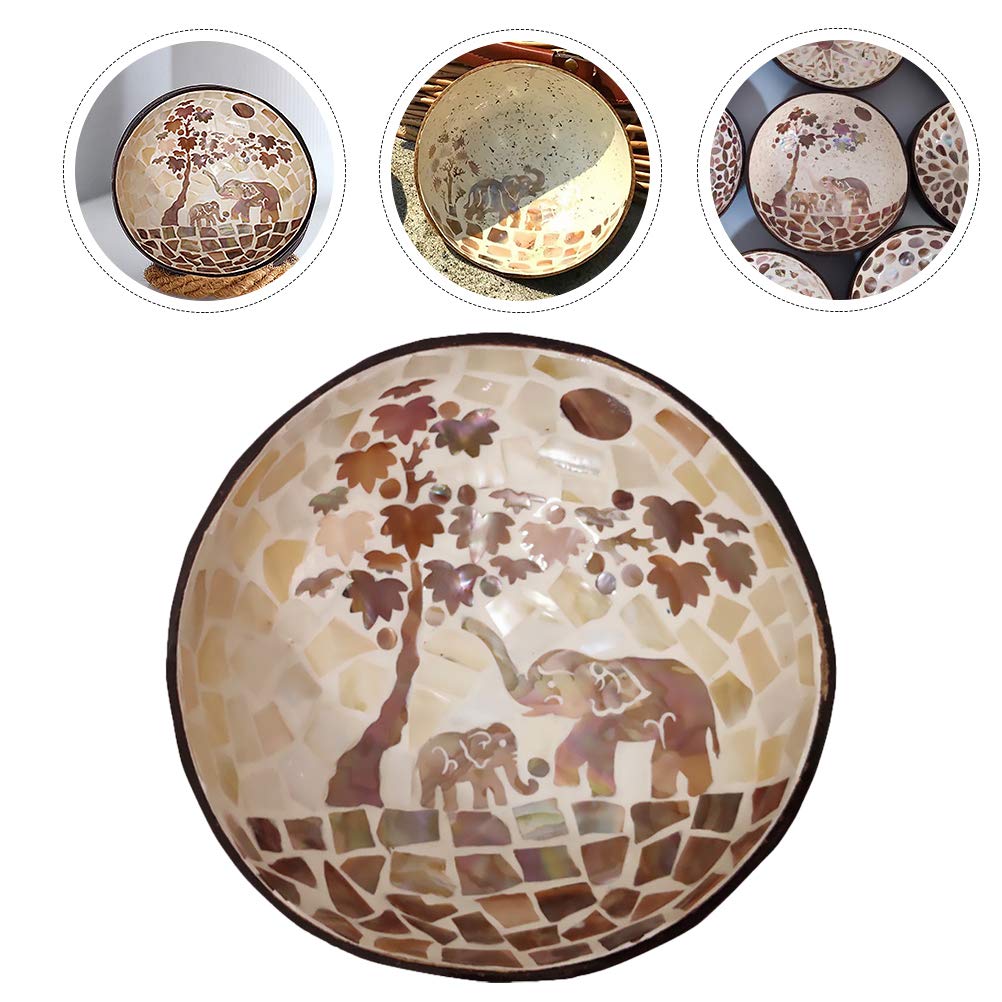 BESPORTBLE Natural Coconut Shell Bowl - Eco-Friendly Snack Storage Container for Candy, Nuts, Fruits - Perfect for Kitchen, Dining, Party Serving (1 Piece)