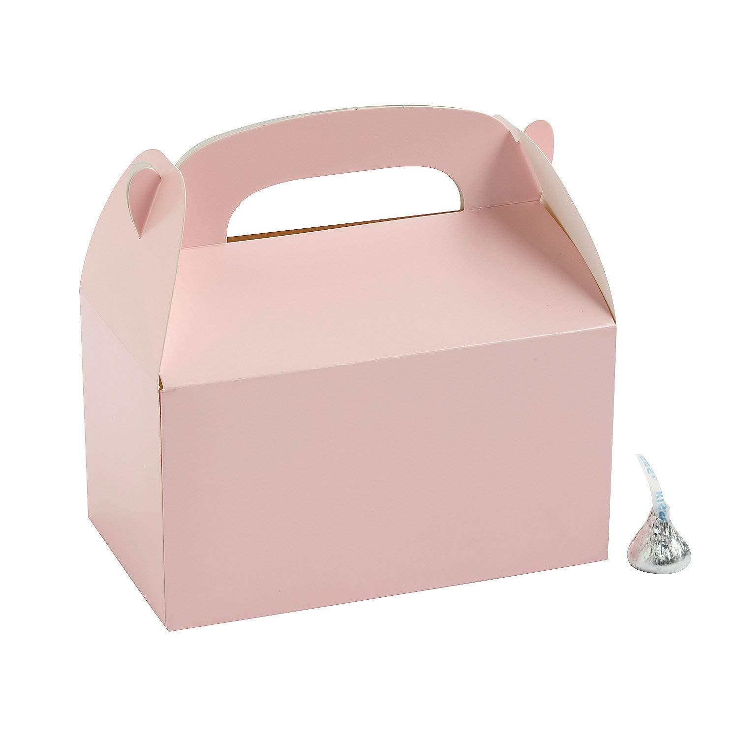 Light Pink Favor Gable Box - 12 Pack Party Supplies for Weddings, Baby Showers & Birthday Celebrations
