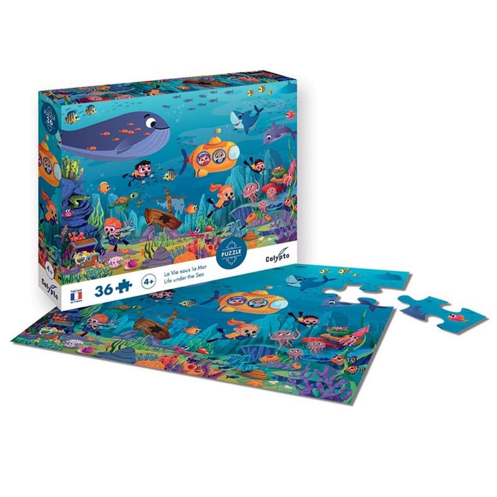 Calypto Jigsaw Puzzle - Life Under The Sea 36 Piece Ocean Animal Puzzle for Kids - Perfect for Family Game Night & Educational Play