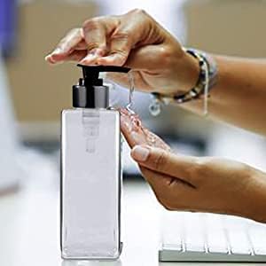 6-Pack 200ml Clear Refillable Plastic Square Pump Bottles - Travel Size Leak-Proof Cosmetic Containers for Shampoo, Lotion, Essential Oils | Perfect for Toiletries, DIY Beauty Products & Travel Accessories