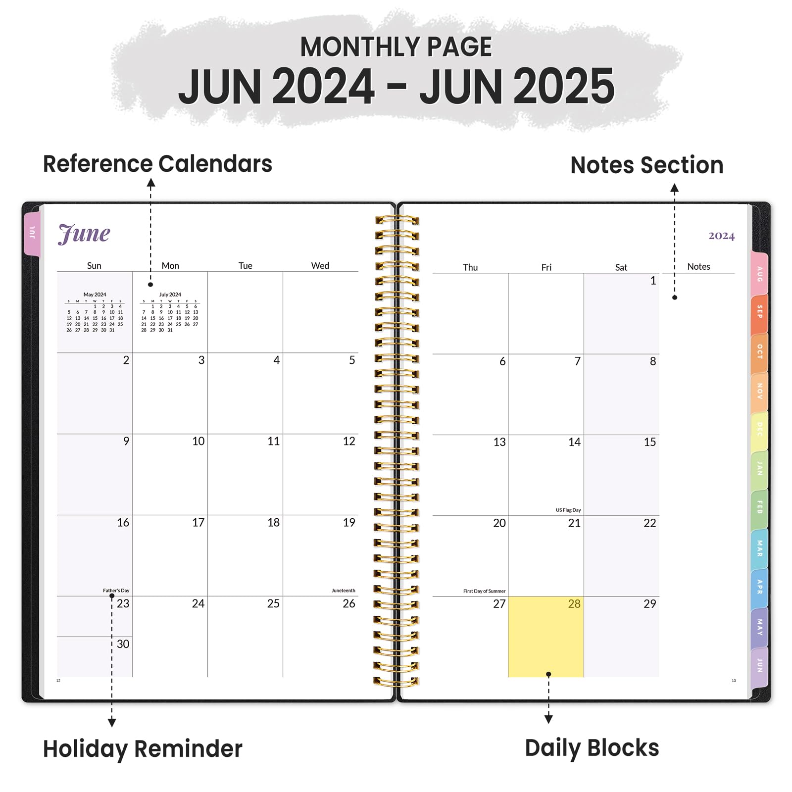 2024-2025 Academic Planner - Weekly & Monthly Student Planner from July 2024 to June 2025, 8.5