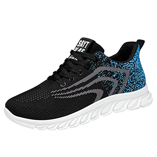 Men's Sneakers Size 10 - Fashionable Breathable Mesh Blue Athletic Shoes for Summer & Fall | Perfect for Running, Walking & Casual Wear