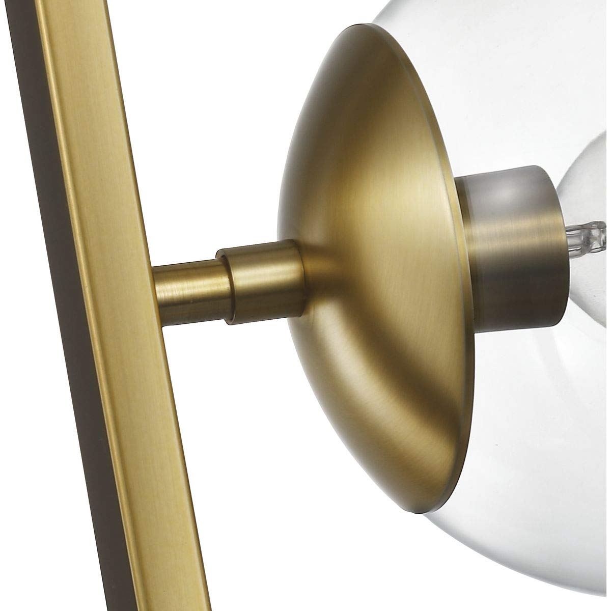 Atwell Collection 2-Light Clear Glass Luxe Pendant Light Fixture in Brushed Bronze - Modern Dining Room & Kitchen Island Lighting
