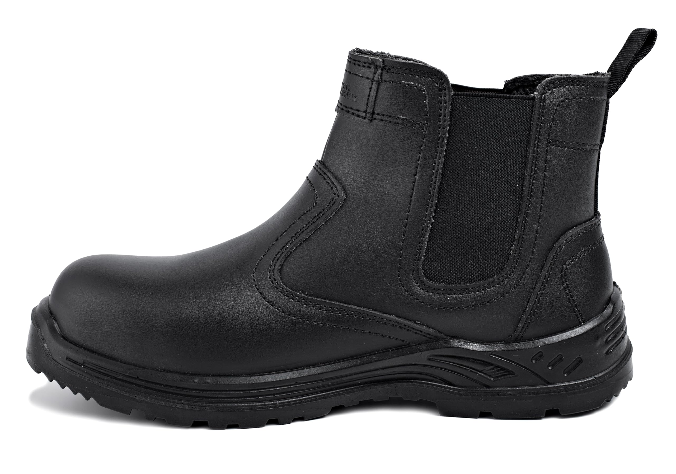 Black Hammer Men's Safety Boots - Steel Toe Chelsea Work Shoes | Leather Lightweight Ankle Footwear S3 SRC 8872 | Ideal for Construction, Warehouse & Industrial Work