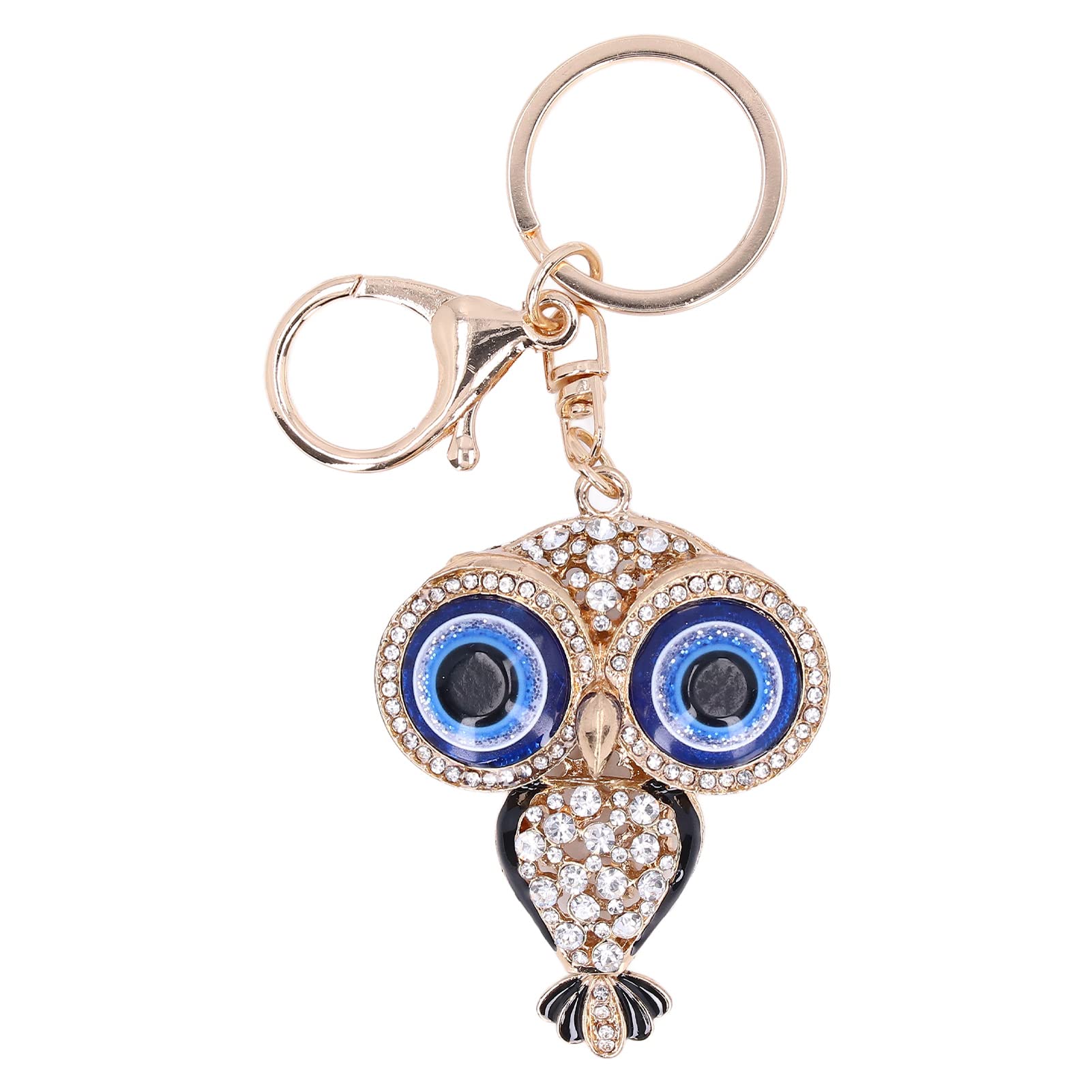 Cute Cartoon Owl Keychain - Stylish Metal Rhinestone Pendant for Car Keys, Bags & Decor | Big Eyed Owl Design | Perfect Gift & Fashion Accessory