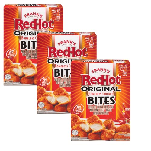 Frank's RedHot Original Frozen Cayenne Chicken Bites - Boneless, Hormone-Free, Fully Cooked Chicken Nuggets - 3 Pack (27 oz Each) - Perfect for Parties, Game Nights & Quick Meals - Ready Set Gourmet Donate a Meal Program