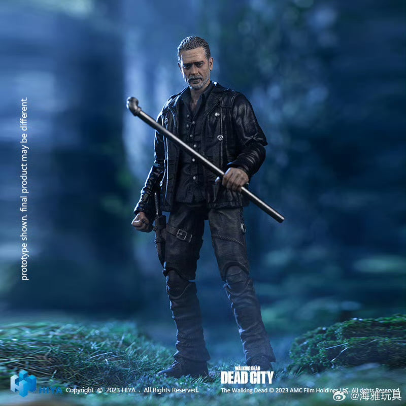 1/18 Scale HIYA 4-Inch Action Figure - The Walking Dead: Dead City Negan Collectible Toy - Perfect for Display, Gifts & Fans of Zombie Apocalypse Series