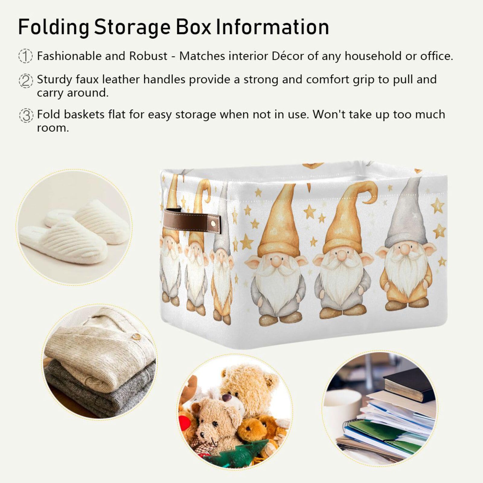 Foldable Large Square Storage Basket Bin with Handles - 2 Pack Multi-Functional Closet Organizer for Toys, Books & Clothes | Perfect for Nursery, Playroom & Bedroom Organization
