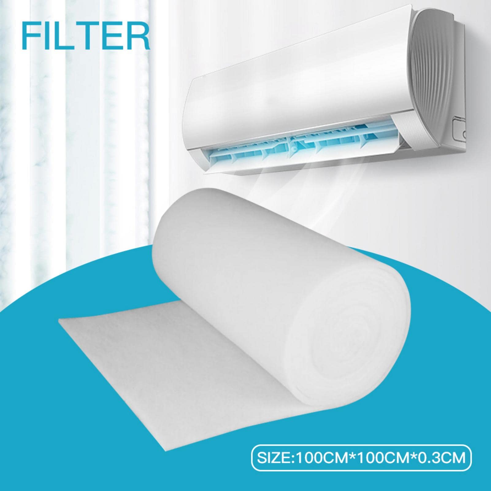100Cm x 100Cm x 3Mm AC Window Air Conditioner Filter Replacement - Activated Carbon Pre-Filter for Dust Removal & Air Purification - Perfect for Home, Office & RV Window AC Units