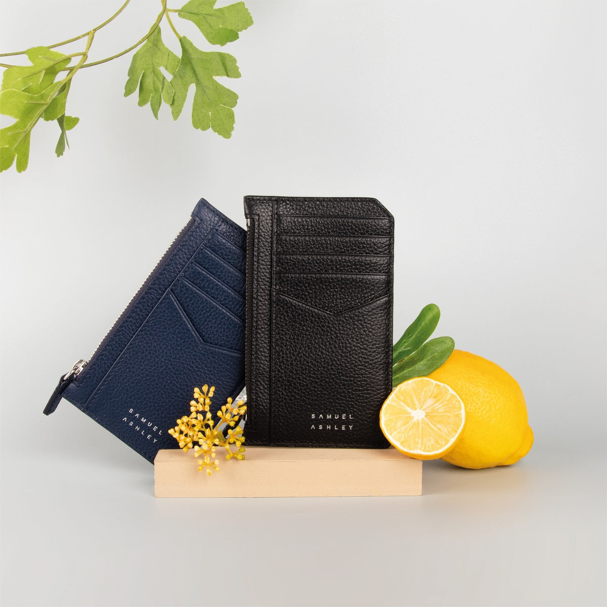 Premium Nicky Leather Card Holder with RFID Protection & Zip Pocket - Slim Wallet for Men & Women, Perfect for Travel, Business & Everyday Use