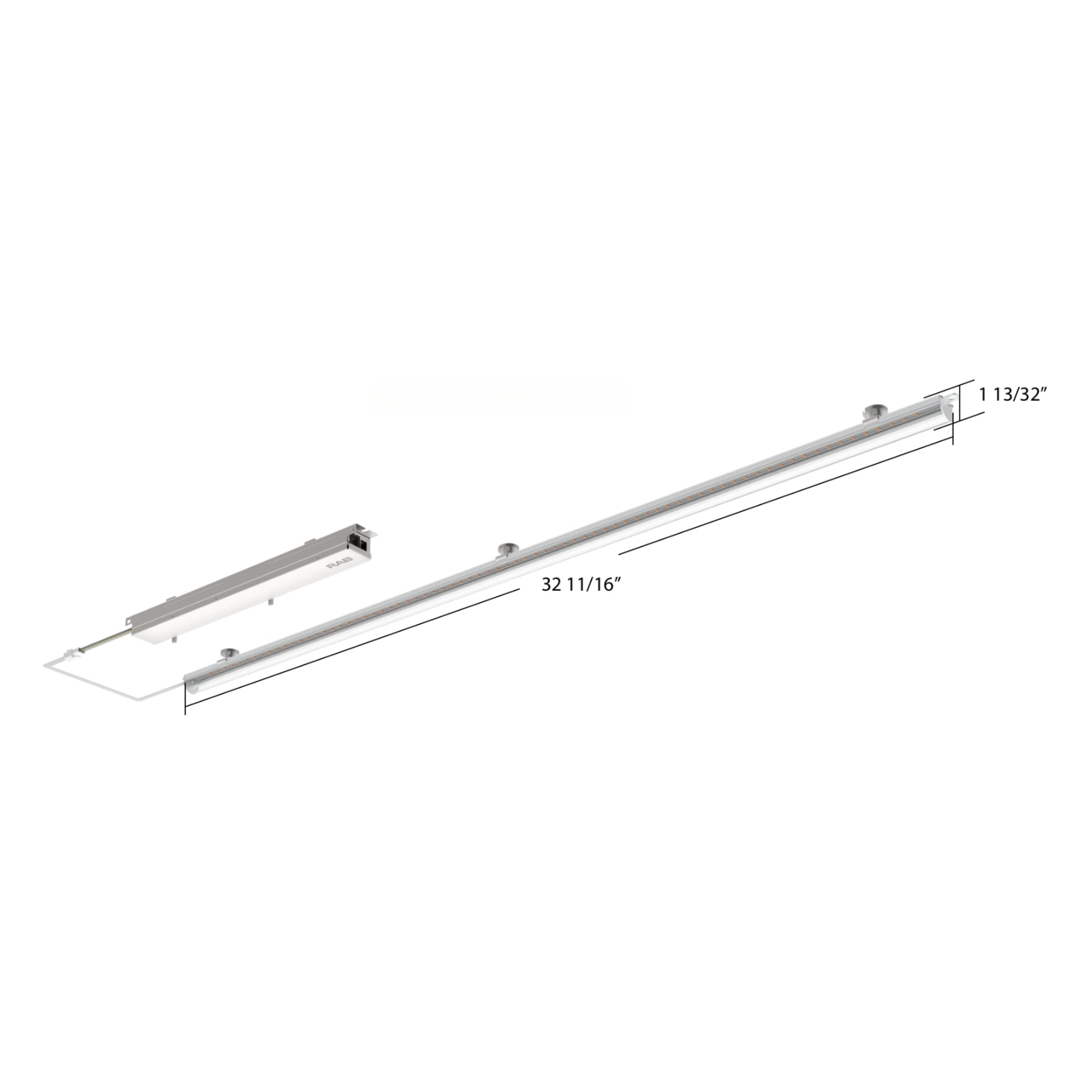 3ft LED Magnetic Retrofit Kit - 3250 Lumens, 25W, Selectable CCT (3000K-5000K), Frosted Lens, 120-277V - Perfect for Garage, Workshop & Commercial Lighting