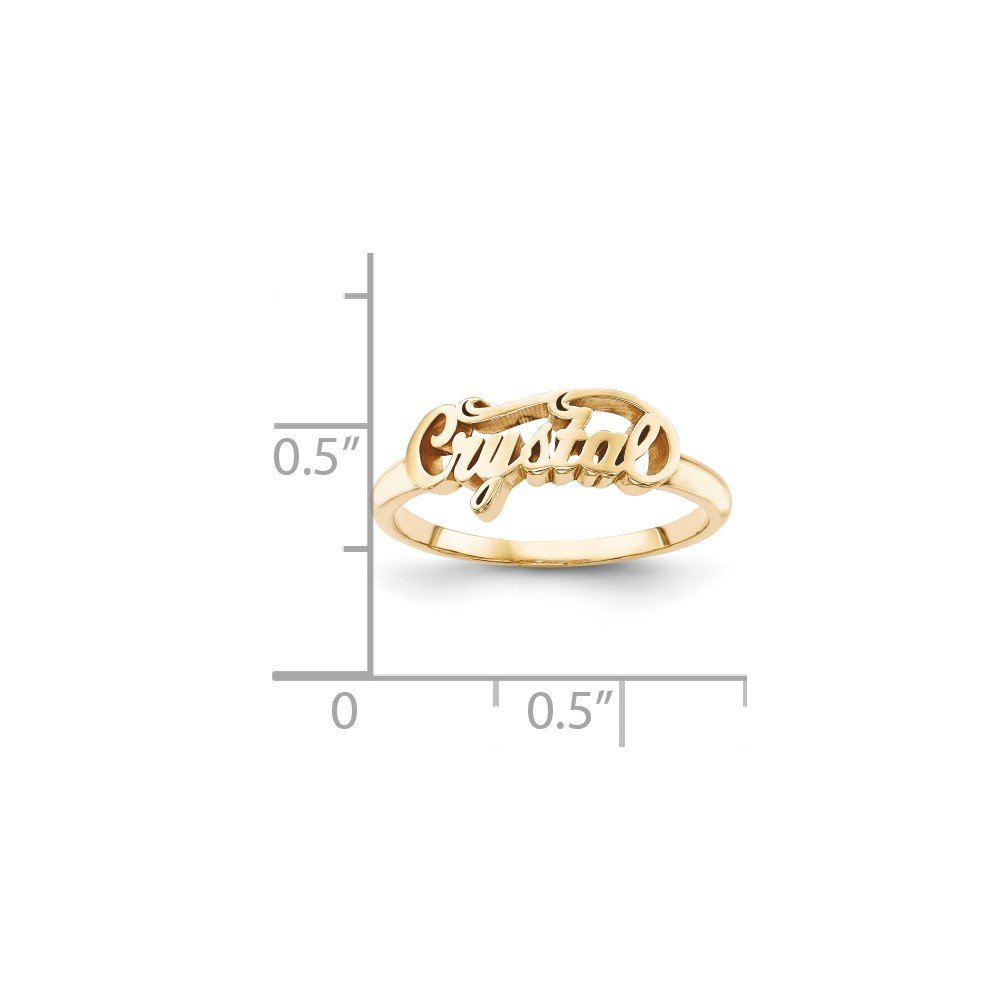 925 Sterling Silver Yellow Gold-Plated Personalized Name Ring Band - Custom Engraved Jewelry for Women, Gift for Her, Anniversary, Birthday, Valentine's Day