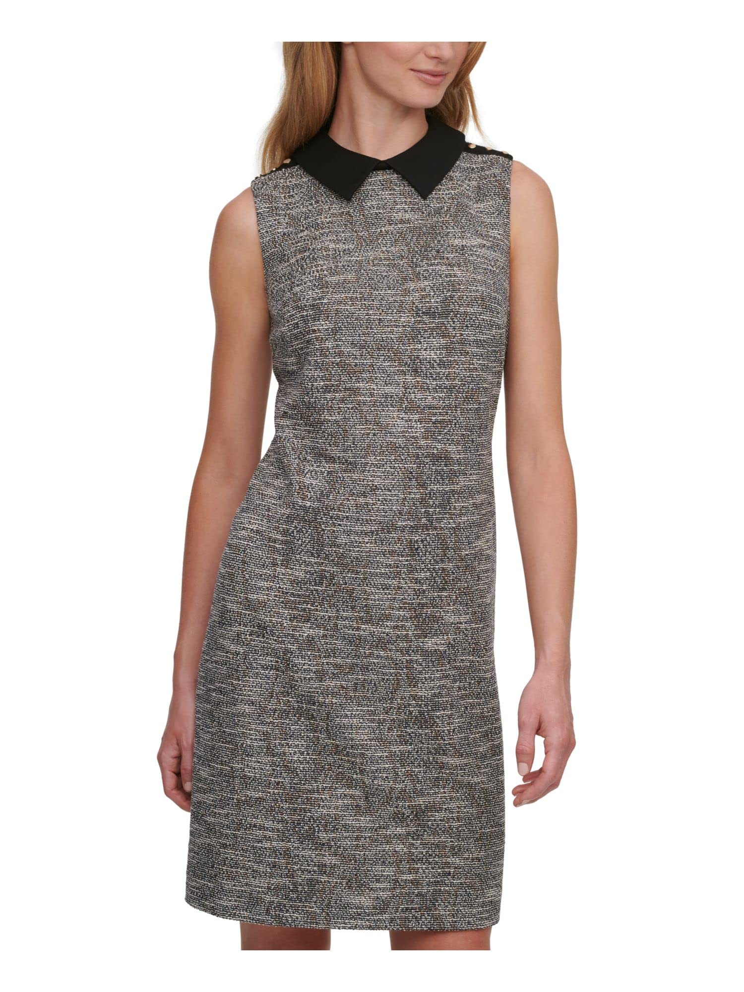 Tommy Hilfiger Women's Tweed A-Line Work Dress - Black & White | Office Wear, Business Casual, Professional Outfit for Women