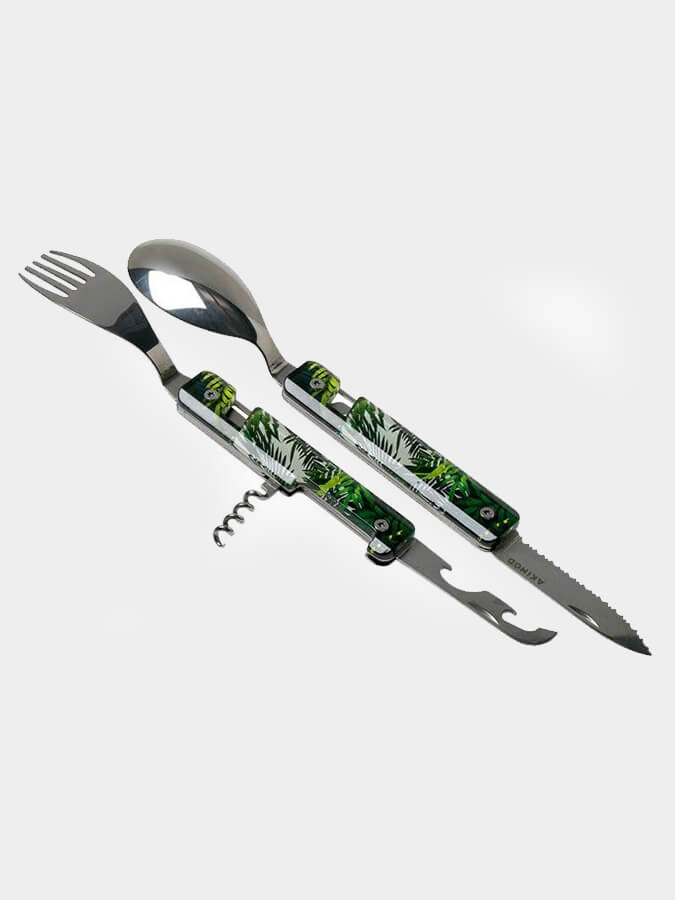 Akinod 13H25 12-Piece Stainless Steel Multifunctional Cutlery Set - Perfect for Camping, Picnics & Outdoor Adventures