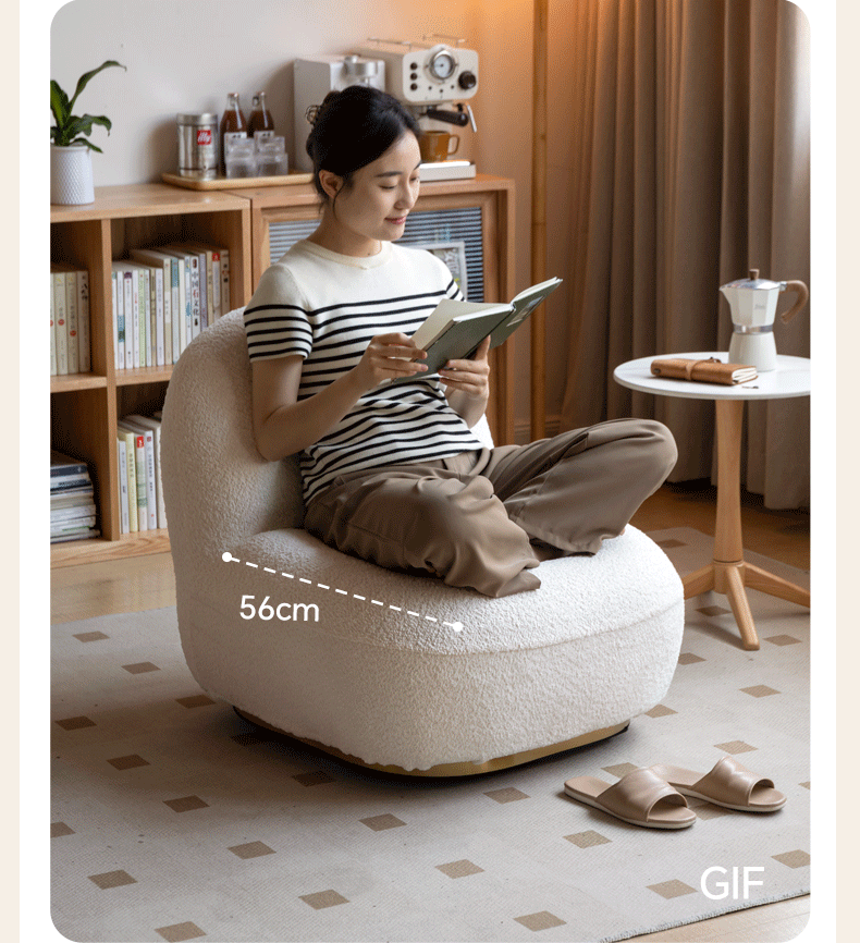 Rotatable and Removable Lounge Lamb - Soft Washable Faux Fur Chair Cover for Living Room, Bedroom, Office - Perfect for Home Decor and Comfort