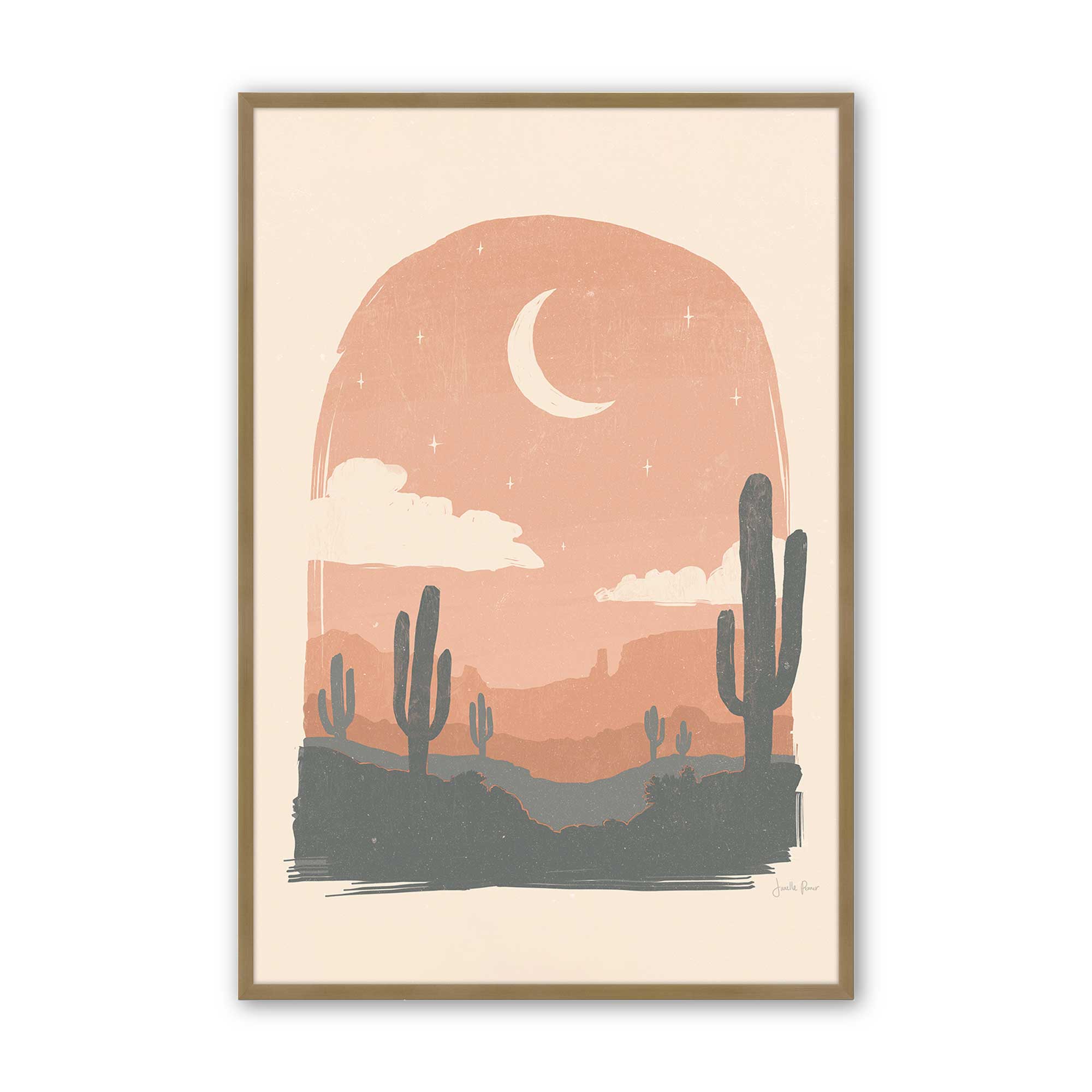 Desert Moon Serenade Wall Art Print - Southwest Home Decor for Living Room, Bedroom & Office