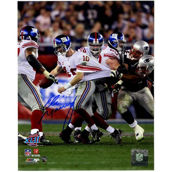 Eli Manning Autographed Super Bowl XLII 8x10 Photo - Signed Football Memorabilia - Perfect for Sports Fans, Collectors, and Home Decor