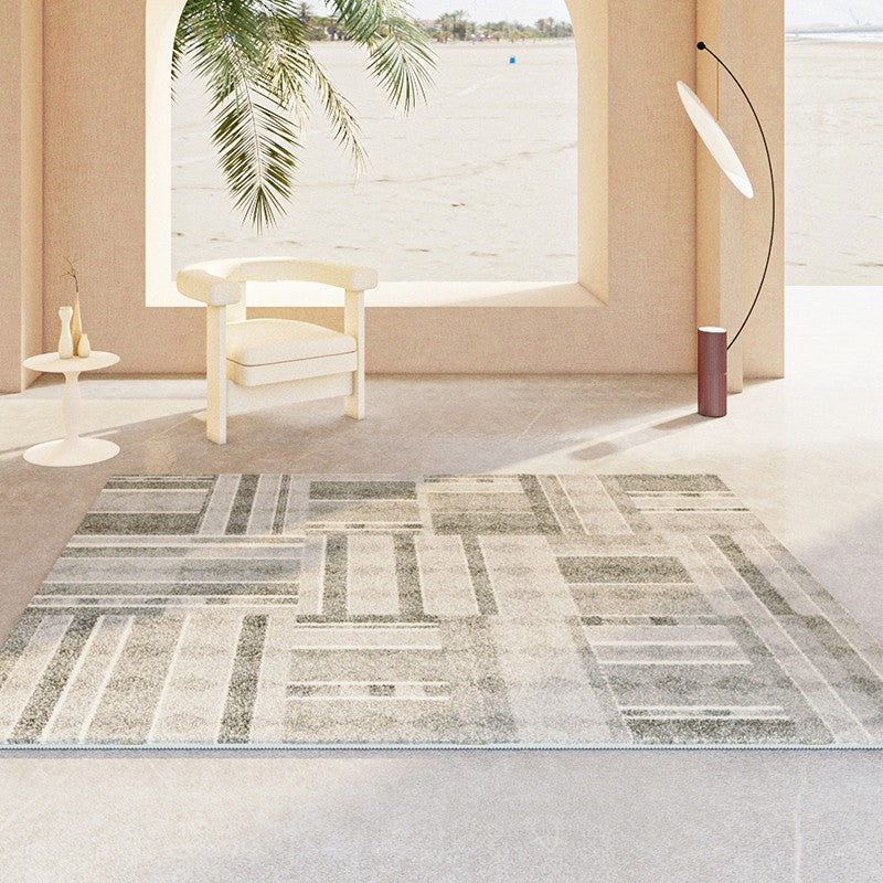 Modern Grey Runner Rugs - Non-Slip Contemporary Carpet for Bedroom, Bathroom, Living Room & Dining Area - Soft Floor Mat for Home Decor & High Traffic Areas