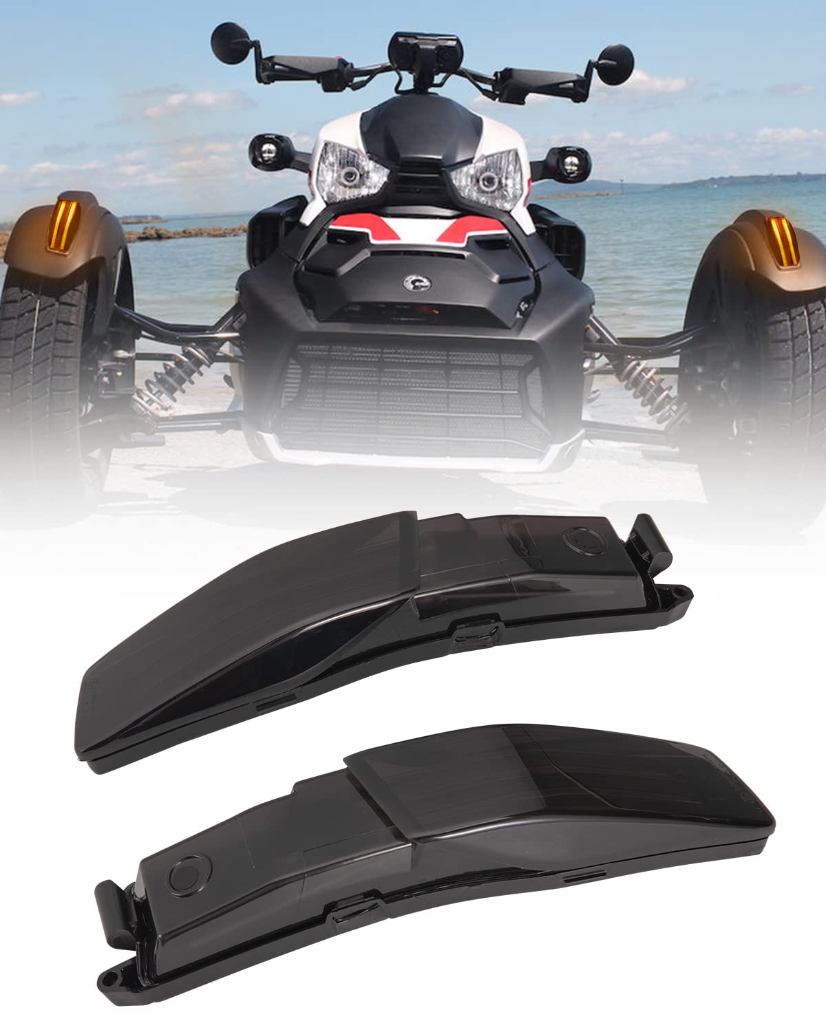 Can-Am Ryker Front Fender LED Lights - Smoked Black Wheel Lights with Turn Signals & Running Lights (2PCS) | UTV PRO Accessories for Enhanced Night Visibility & Off-Road Safety