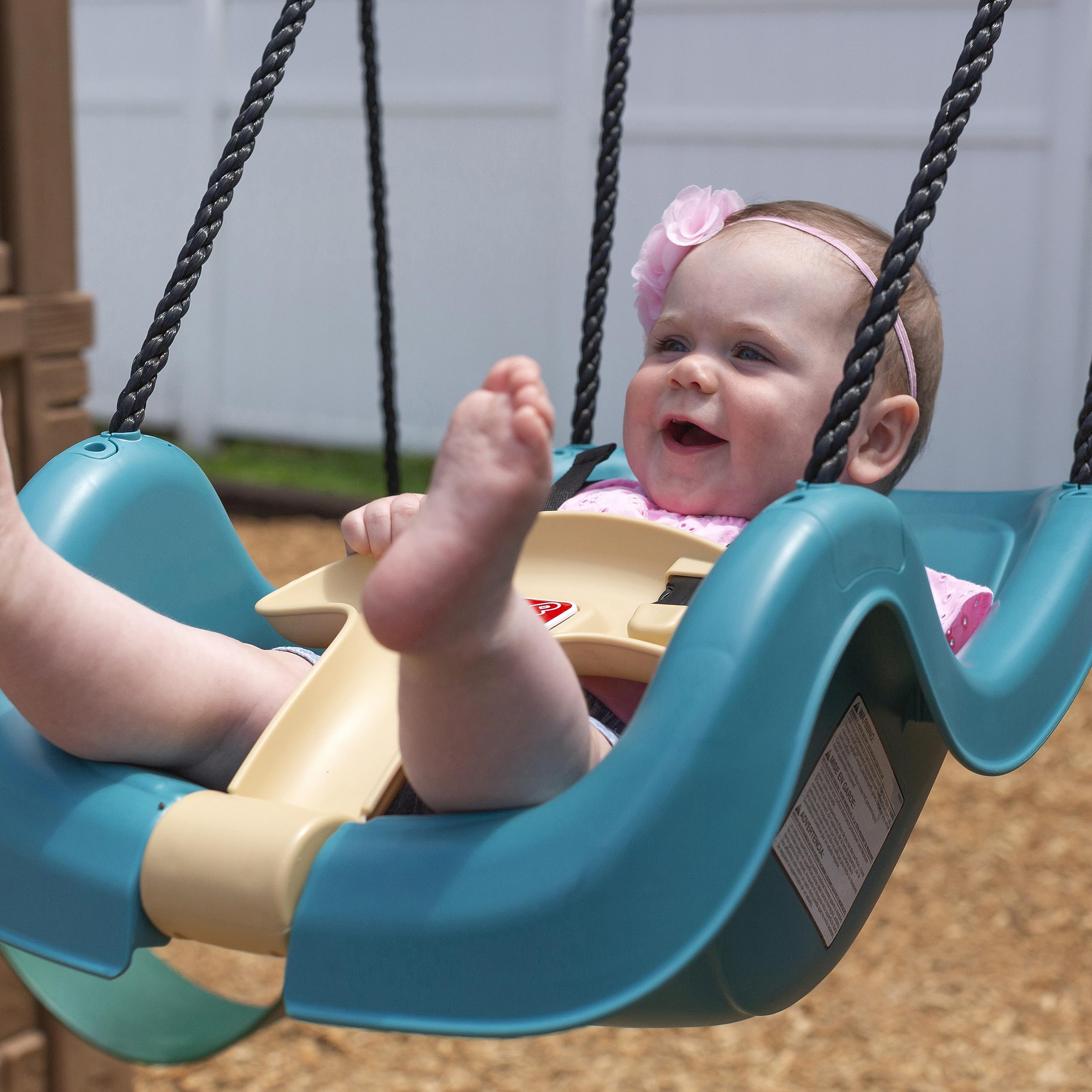 **Step2 Infant to Toddler Swing - Outdoor Baby Swing with Secure Harness & Weather-Resistant Rope, Bucket Style Swing Seat for Backyard Playset (Ages 9 Months-3 Years) - Perfect for Playground Fun & Outdoor Family Bonding**