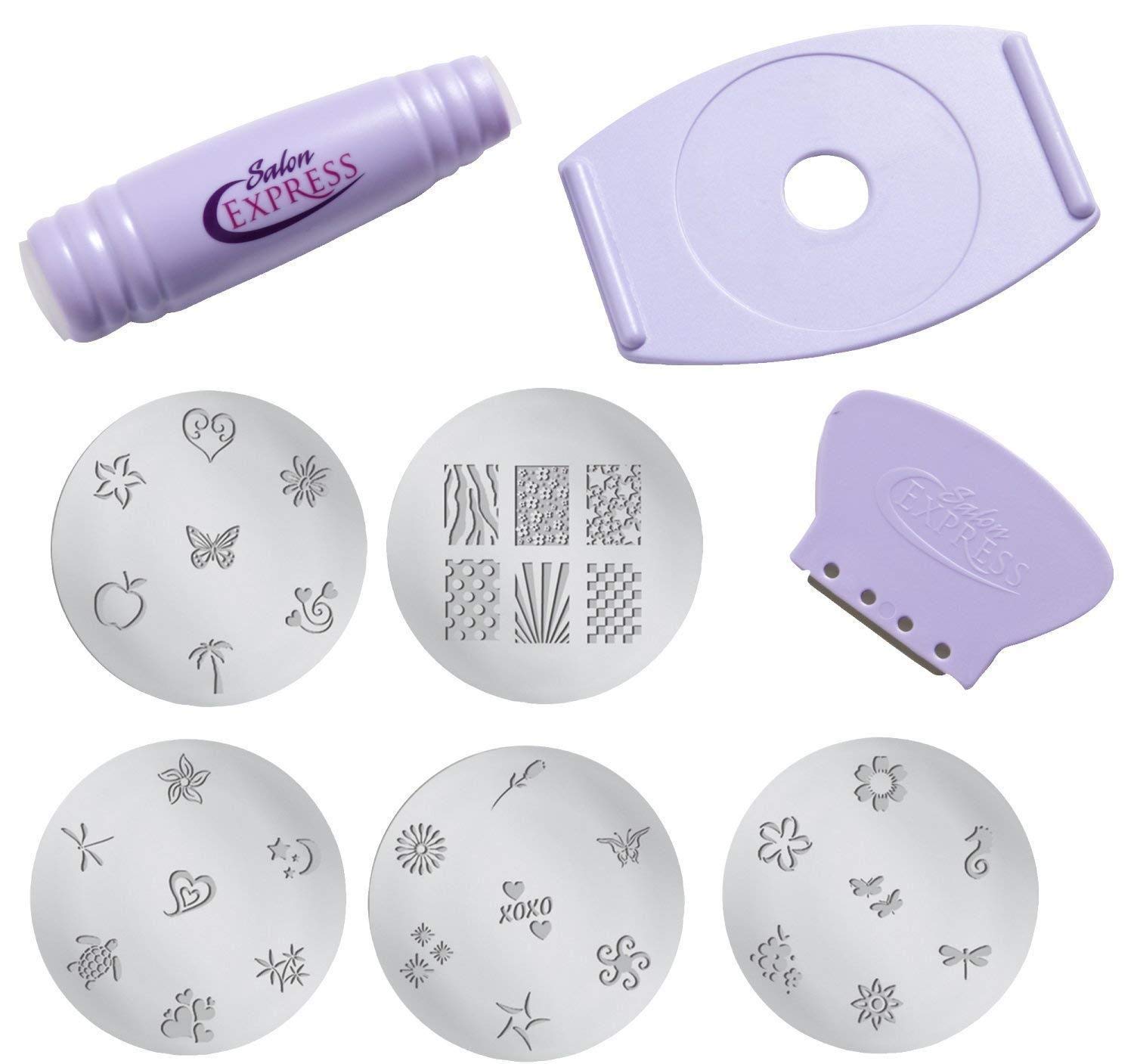 Salon Express Pro Nail Art Stamping Kit - Professional Manicure Set with Nail Decoration Printer (Blue) | Perfect for Home Nail Art, Salon Services & DIY Nail Designs