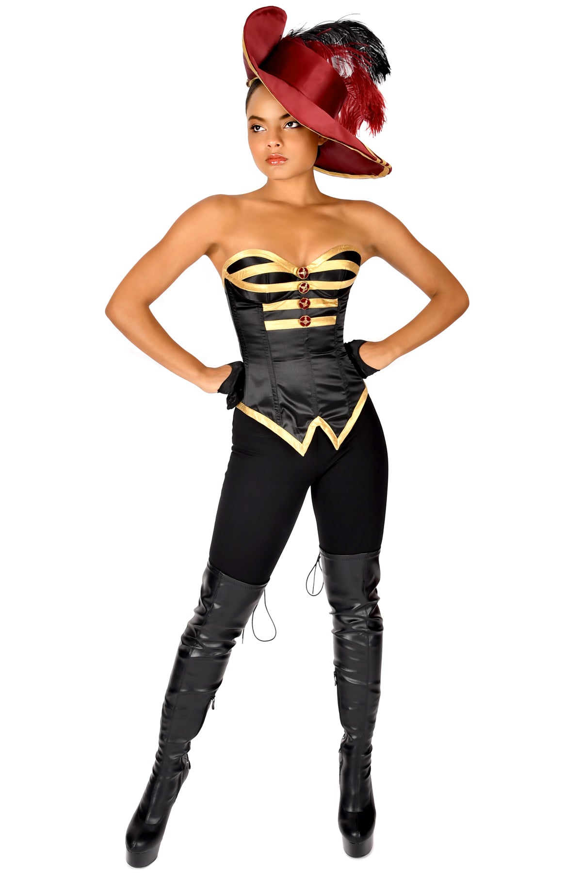 Pirate Hat for Women - Stylish Mademoiselle Corsair Costume Hat - Perfect for Halloween, Cosplay, and Themed Parties