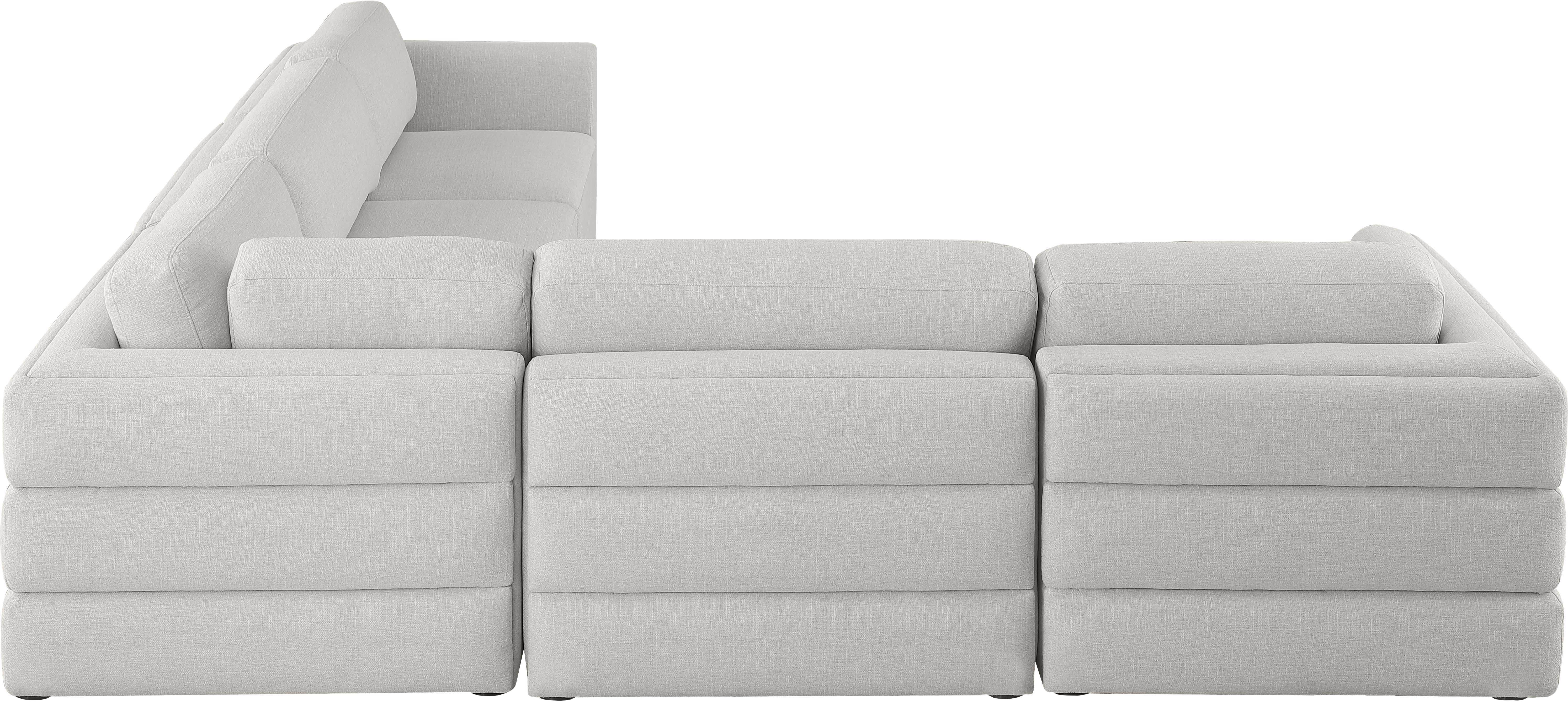 Beckham Durable Linen Texture Fabric Modular Sectional Sofa - Modern Living Room Furniture for Home & Office Comfort