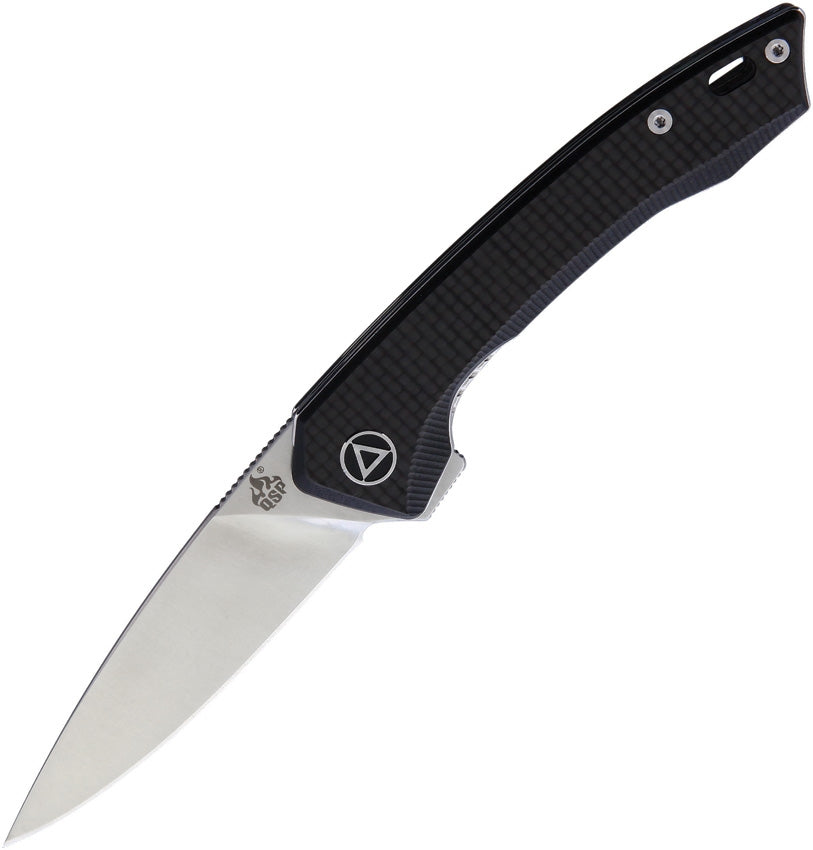 QSP Leopard Pocket Knife - G10 Handle & Carbon Fiber Overlay - EDC Folding Knife for Outdoor, Camping, and Everyday Carry