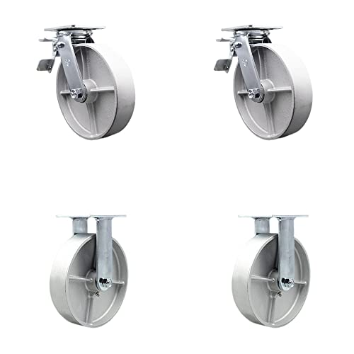 2 Swivel w/2 Total Lock Brakes - 2 Rigid