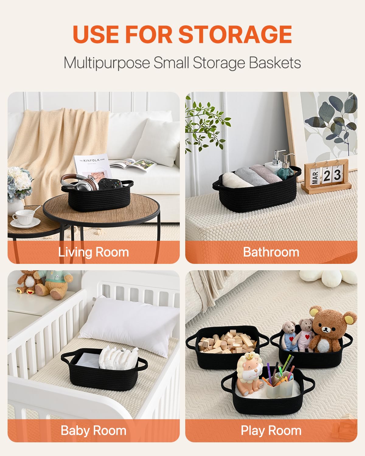 Small Woven Storage Basket Set of 3 - 12