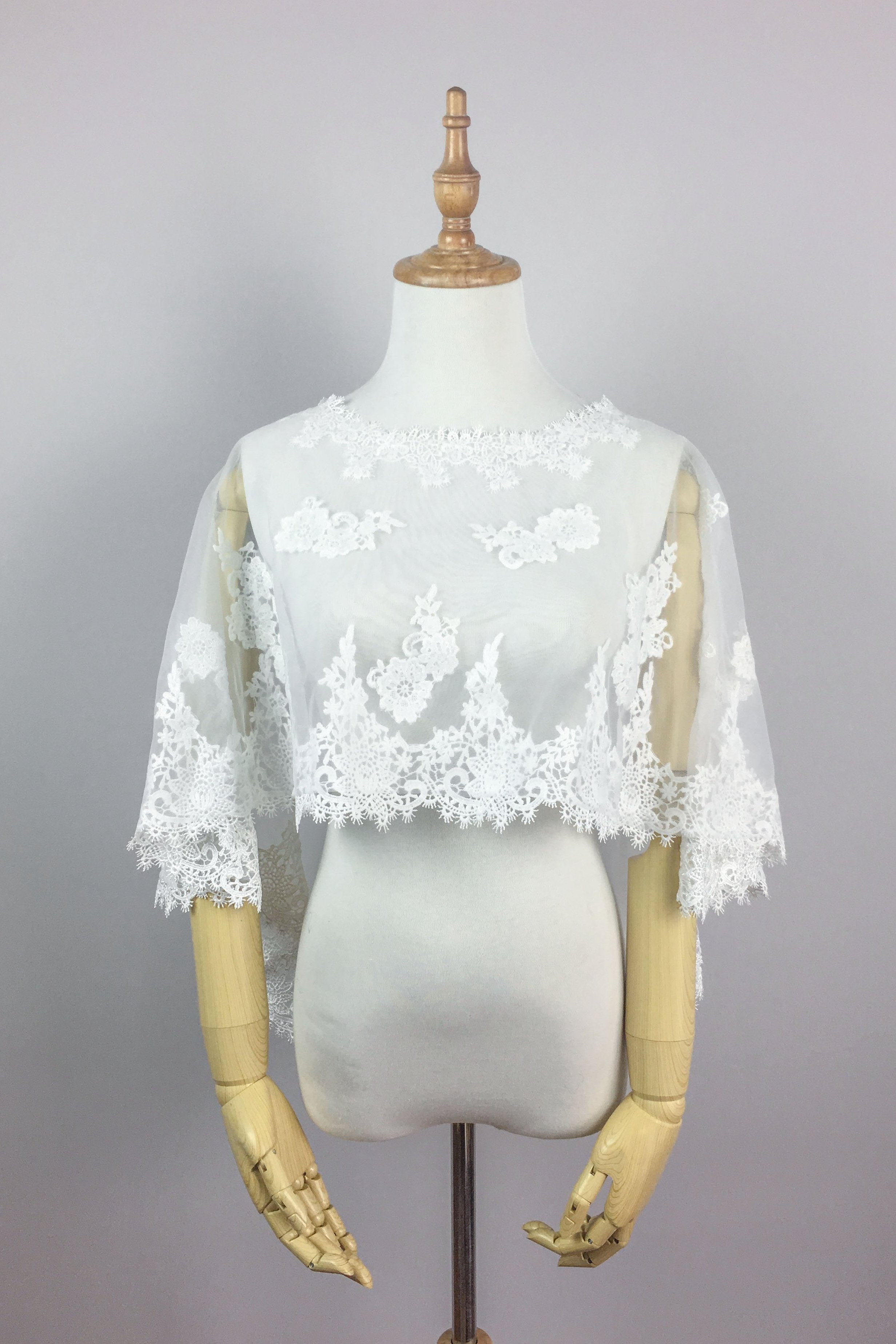 Elegant Lace Bolero Bridal Cover Up - Summer Wedding Shawl for Brides, Beach Ceremony & Outdoor Events