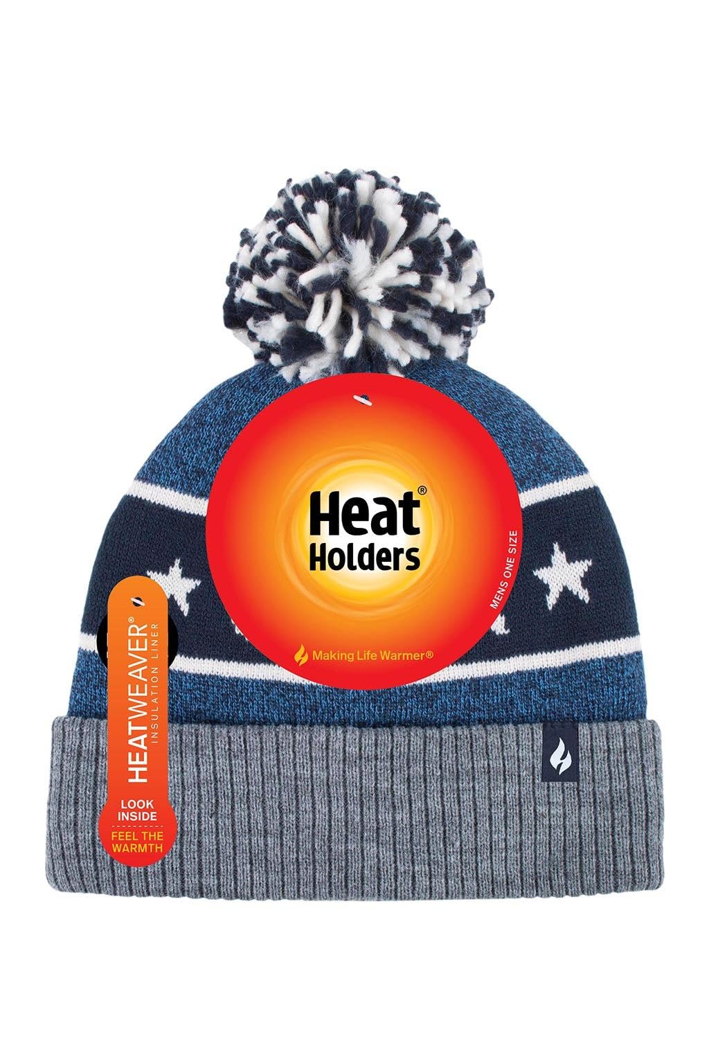 Heat Holders Men's Thermal Winter Beanie Hat - Navy Blue, One Size Fits All - Stay Warm in Cold Weather for Outdoor Activities